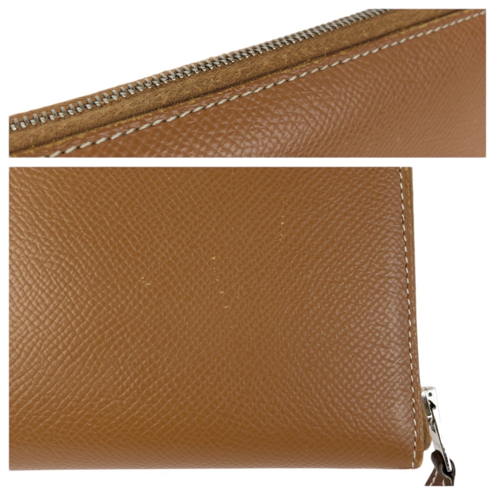 Hermes Gold Brown Epsom Leather Long Wallet (Bi-Fold) (Pre-Owned)