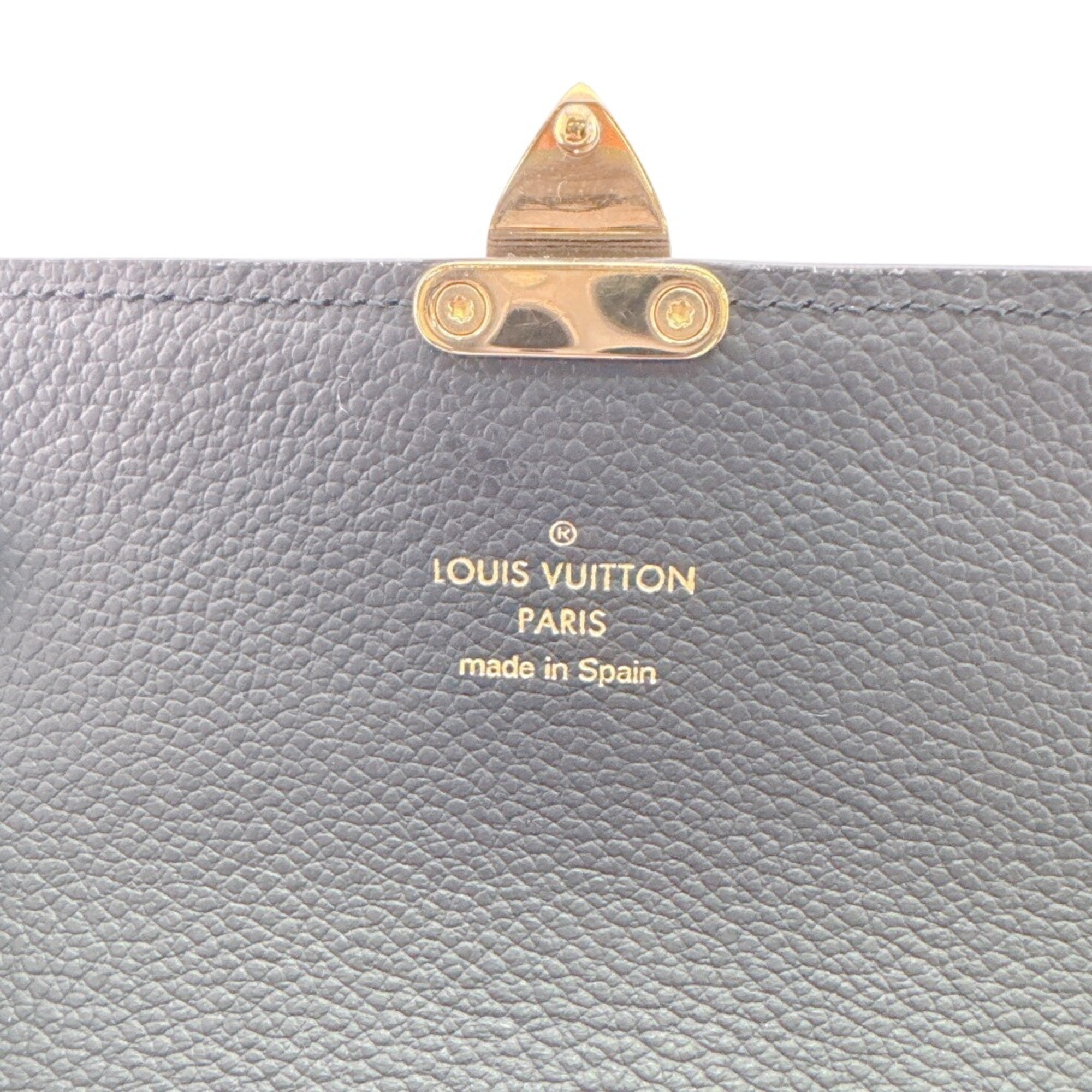 Louis Vuitton Black Leather Long Wallet (Bi-Fold) (Pre-Owned)