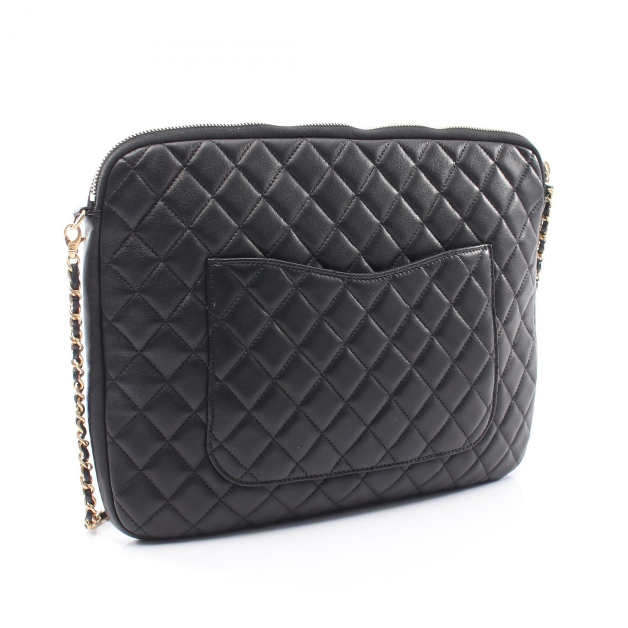 Chanel Black Leather Handbag Shoulder Bag (Pre-Owned)
