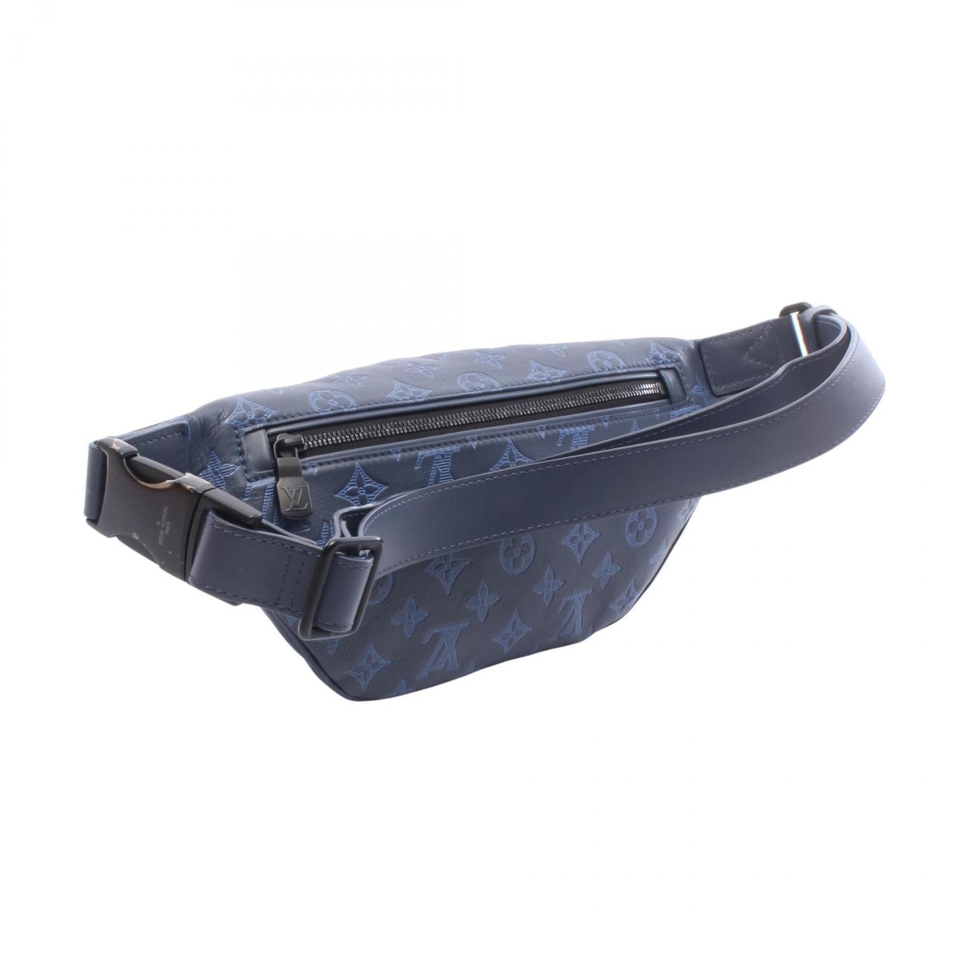 Louis Vuitton Navy Leather Fanny Pack Handbag (Pre-Owned)