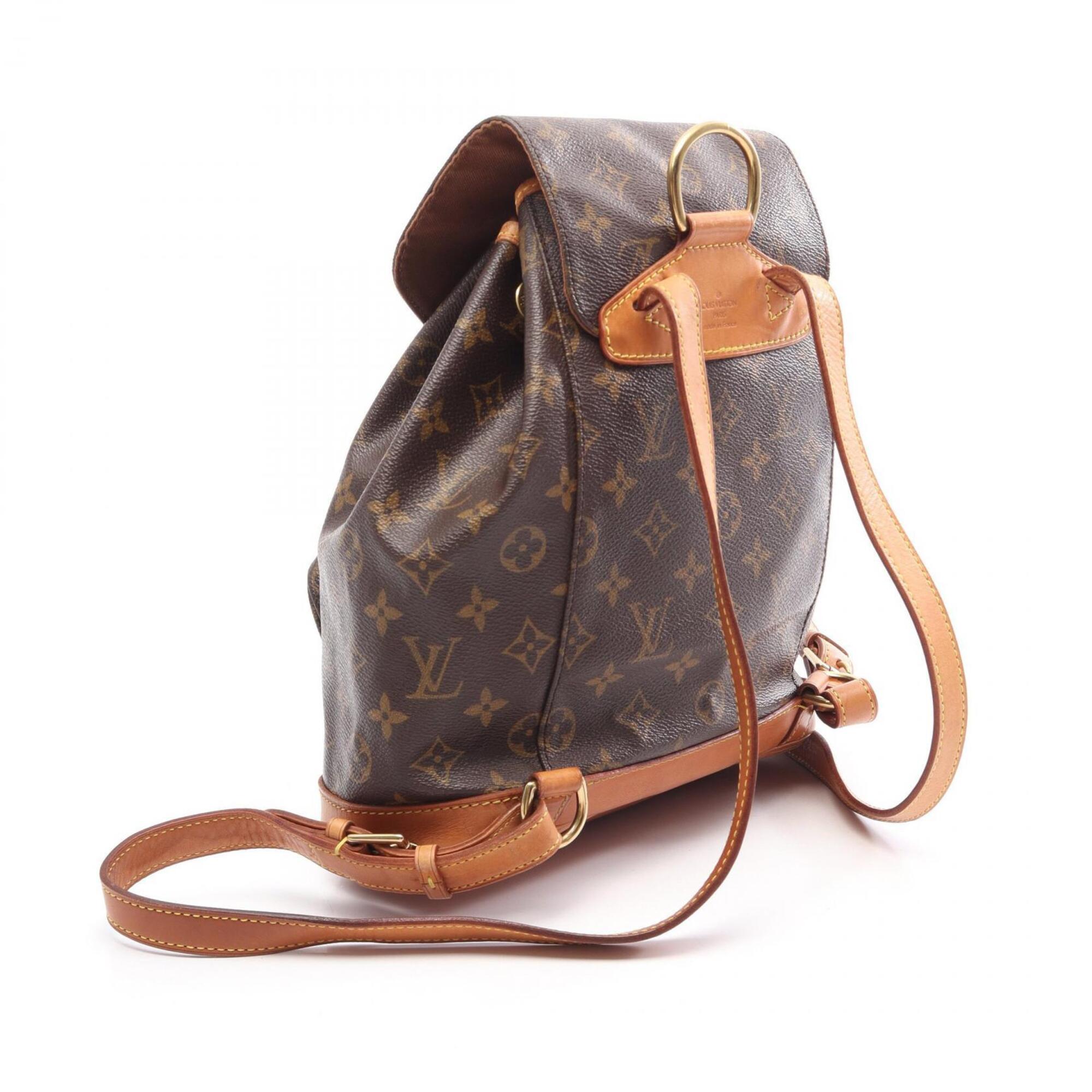 Louis Vuitton Brown Monogram Coated Canvas Backpack Handbag (Pre-Owned)