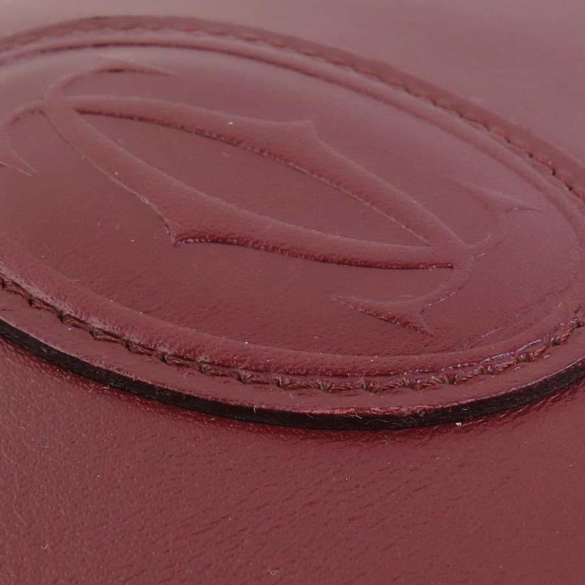 Cartier Burgundy Leather Clutch Bag (Pre-Owned)