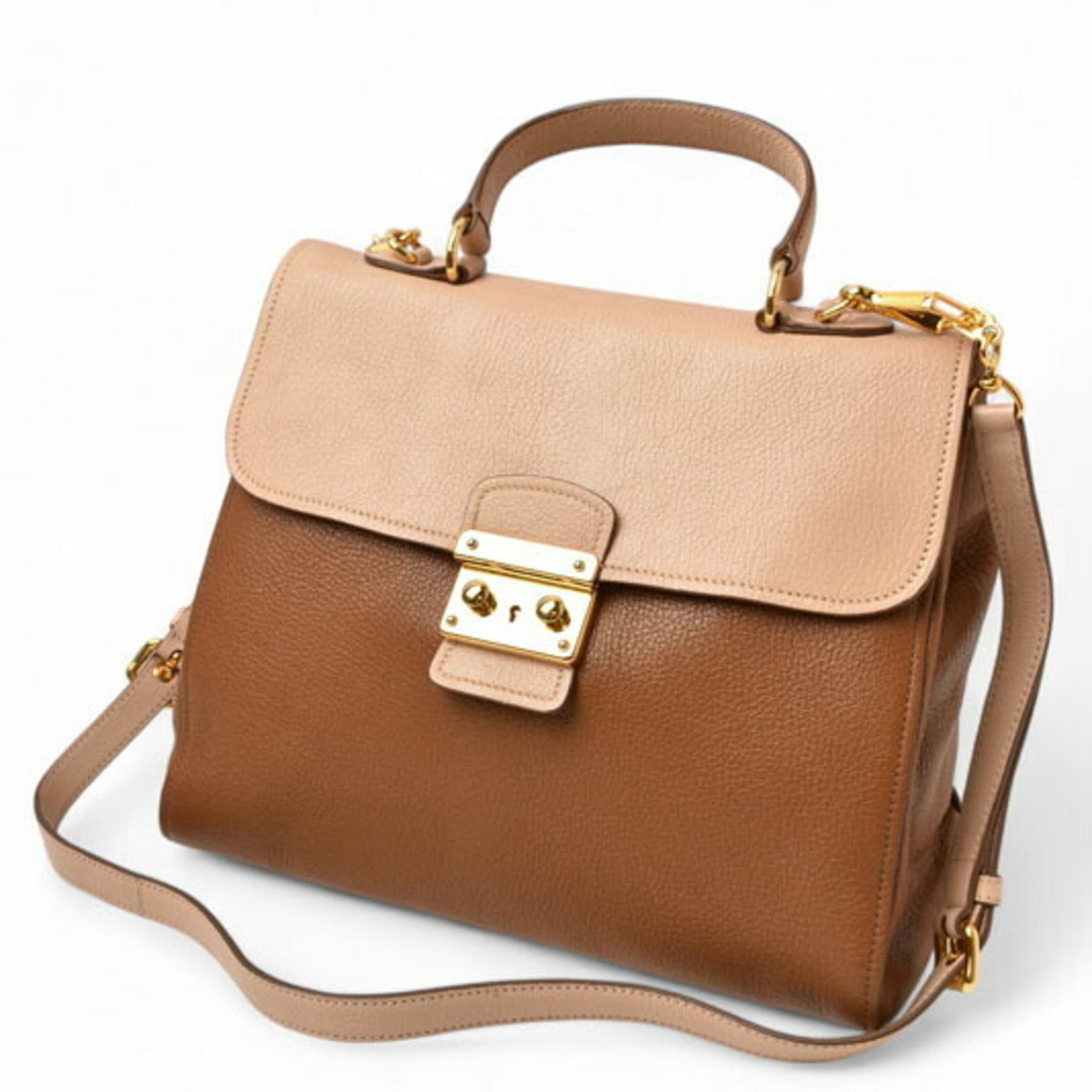 Miu Miu Brown Leather Handbag Shoulder Bag (Pre-Owned)