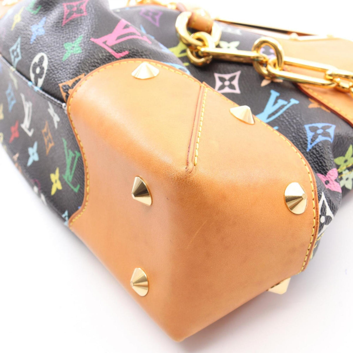 Louis Vuitton Black Noir Monogram Multicolore Coated Canvas Leather Handbag (Pre-Owned)
