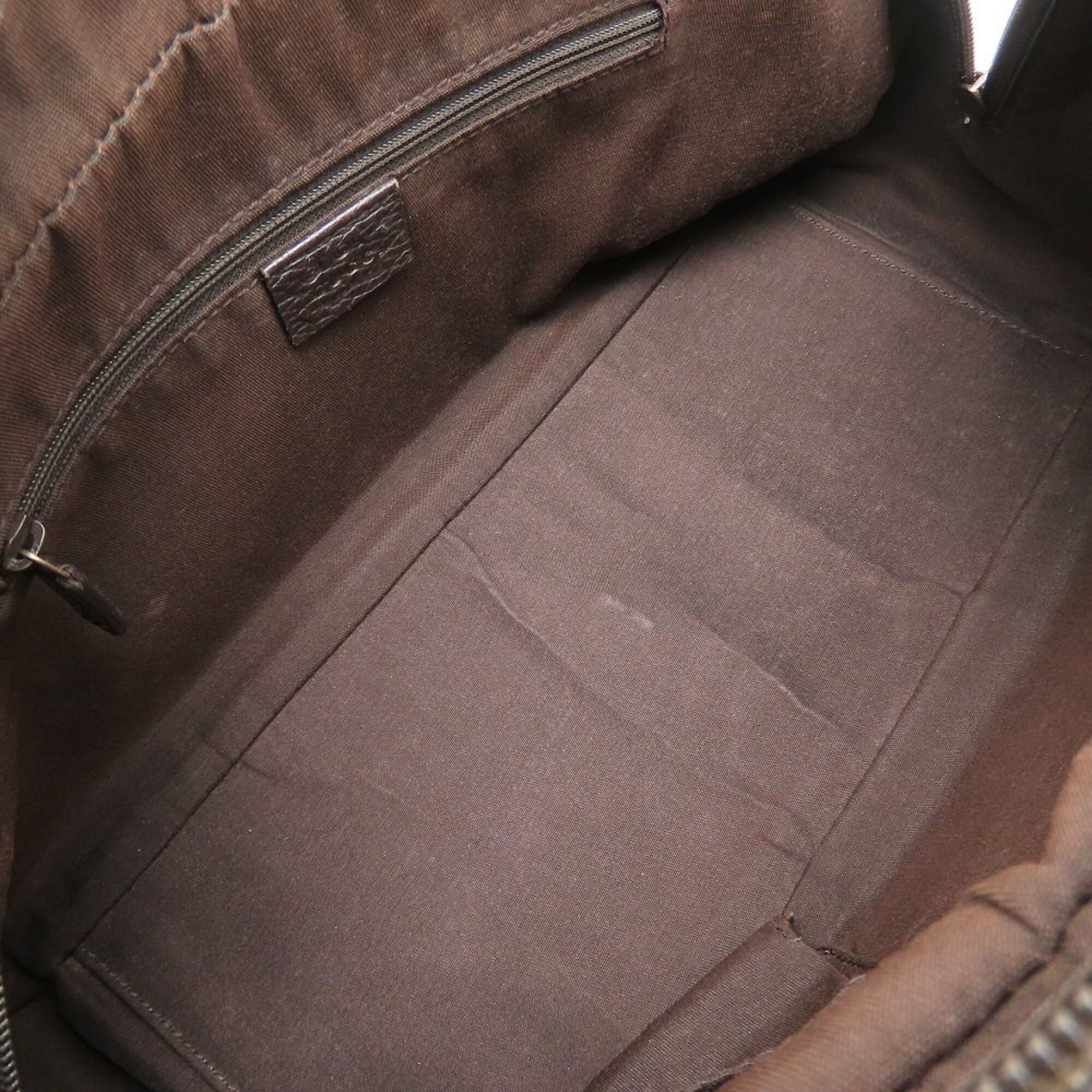 Gucci Gg Crystal Beige Brown Coated Canvas Leather Handbag (Pre-Owned)