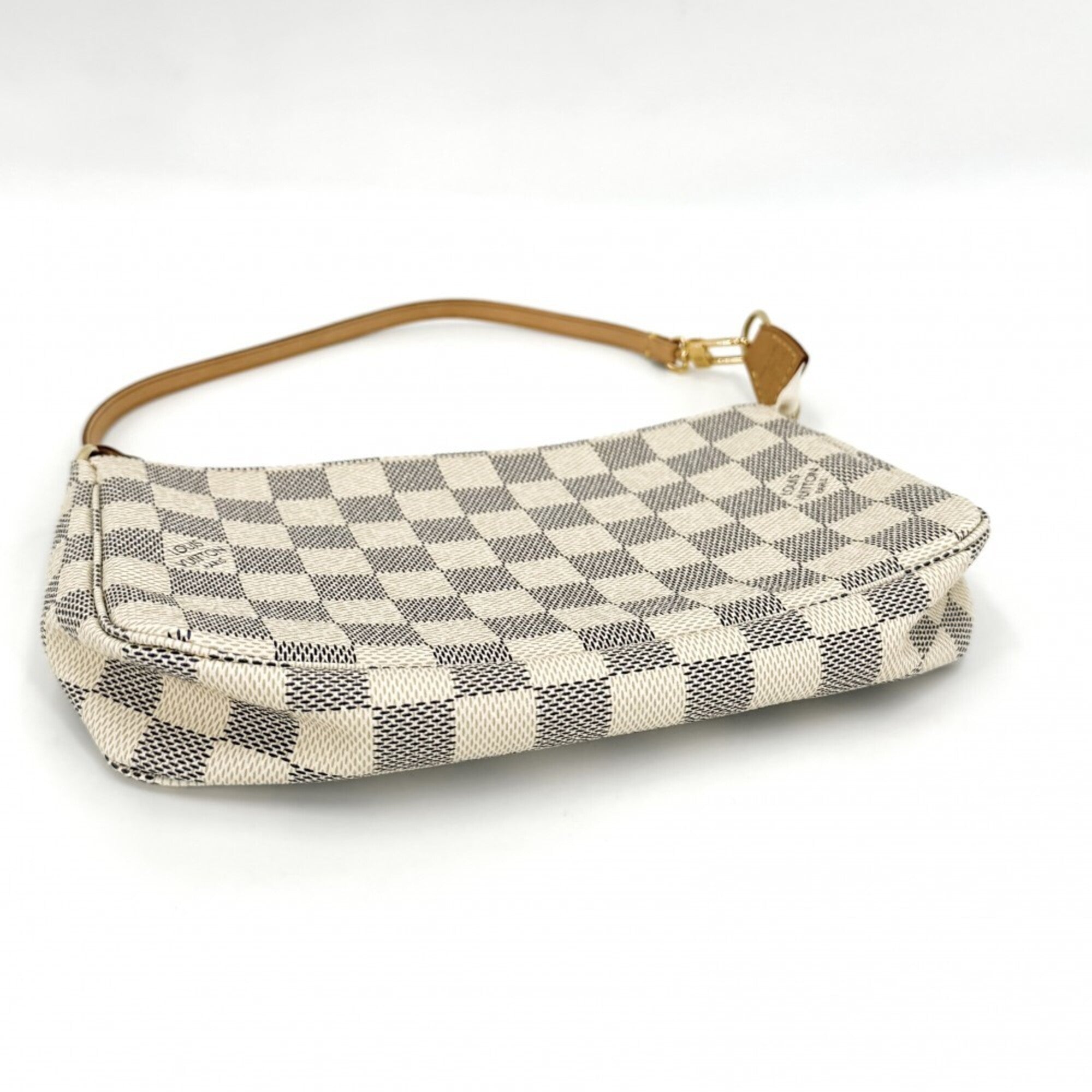 Louis Vuitton White Damier Azur Handbag Pochette Pouch (Pre-Owned)