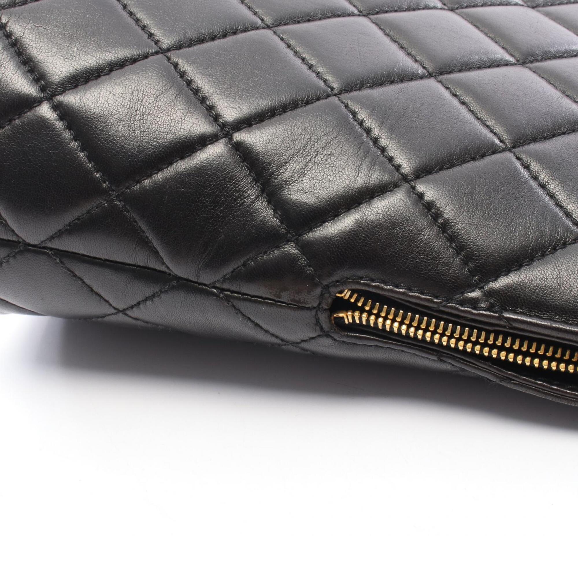 Chanel Black Leather Handbag Shoulder Bag (Pre-Owned)