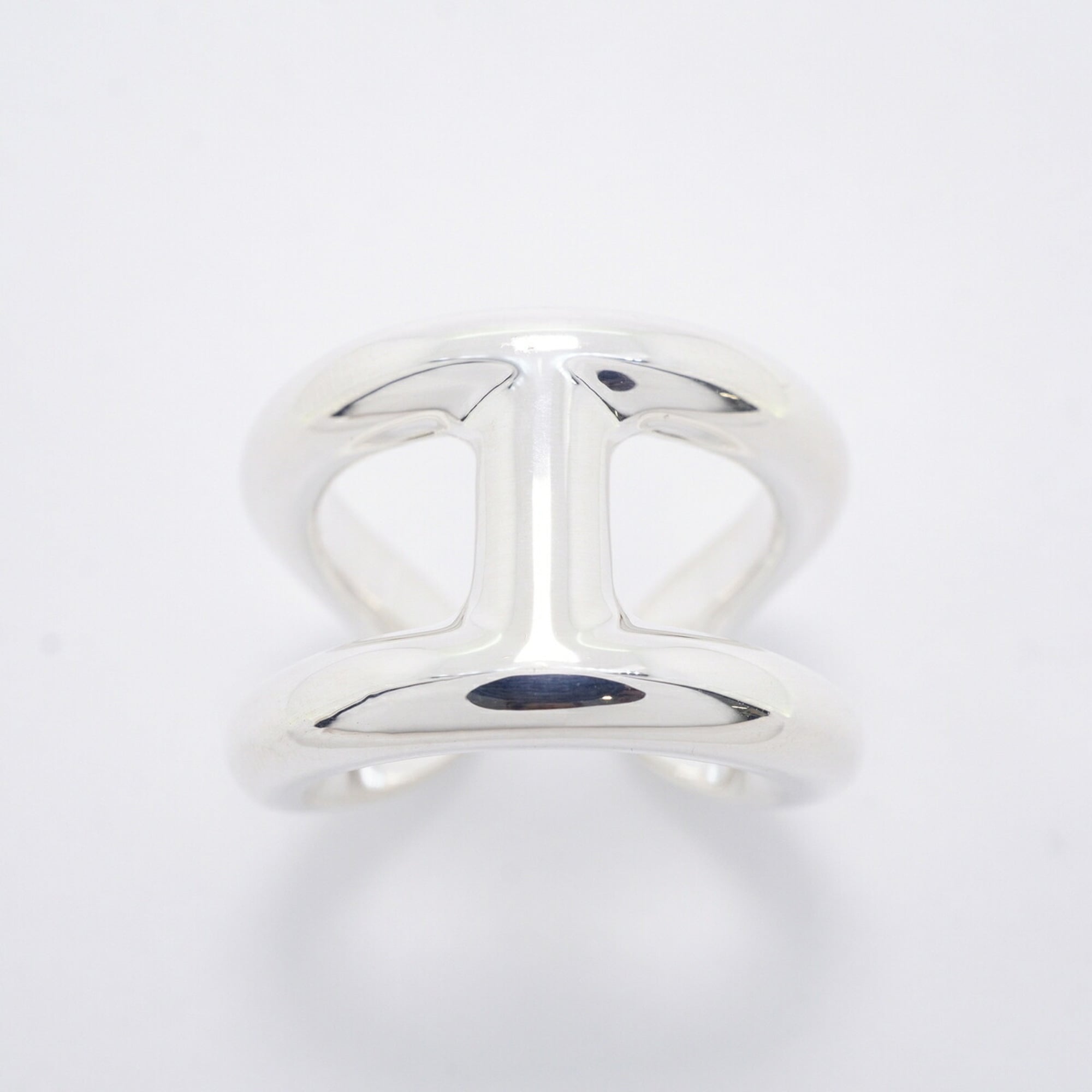 Hermes Silver 925 Band Ring (Pre-Owned)