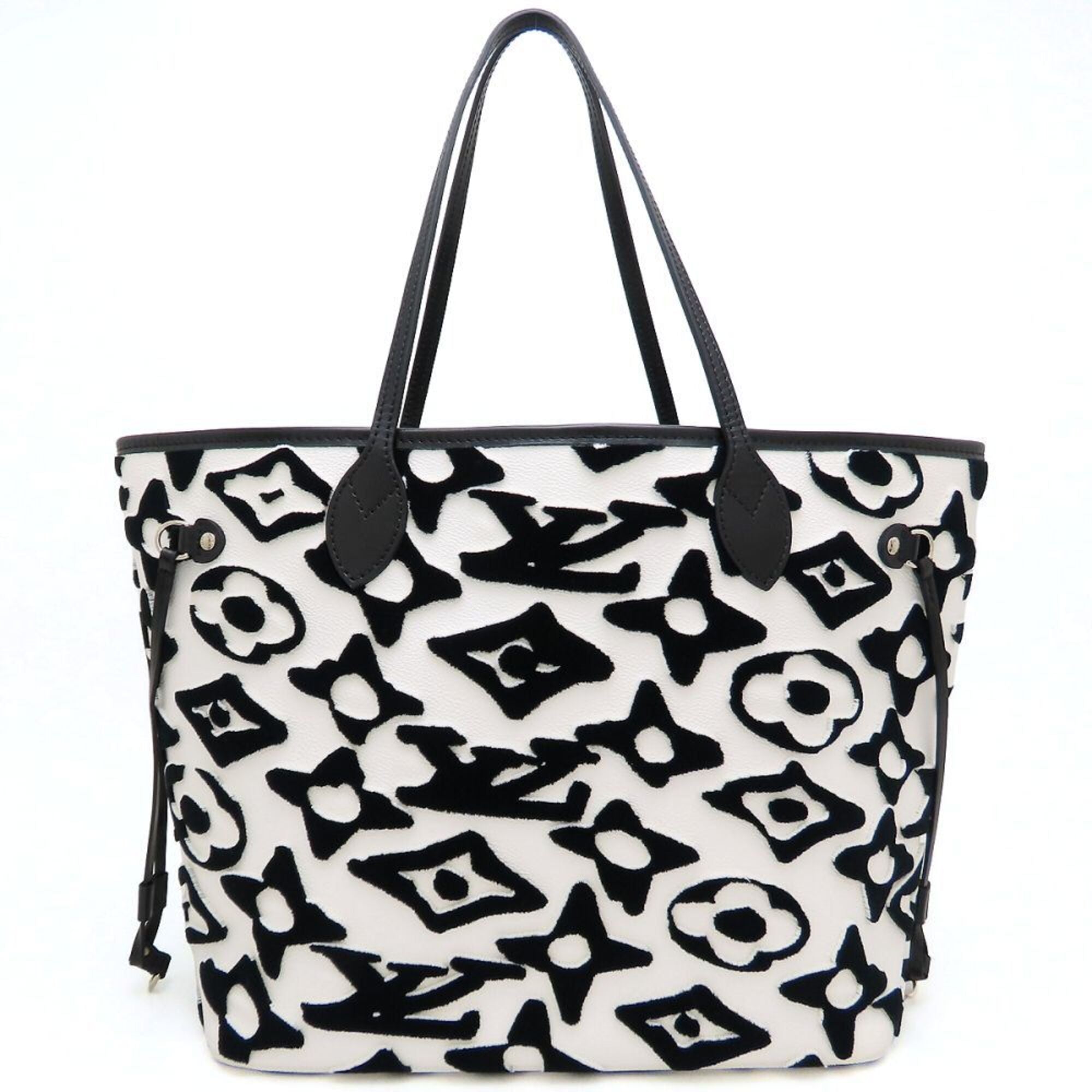 Louis Vuitton Black White Coated Canvas Monogram Pouch Tote Bag (Pre-Owned)