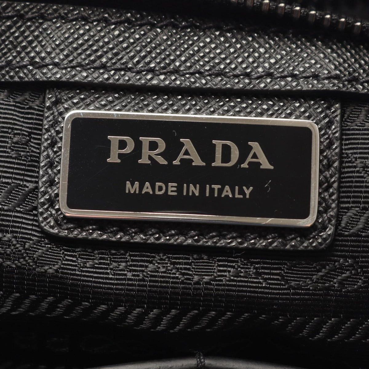 Prada Saffiano Black Nylon Saffiano Handbag Tote Bag (Pre-Owned)