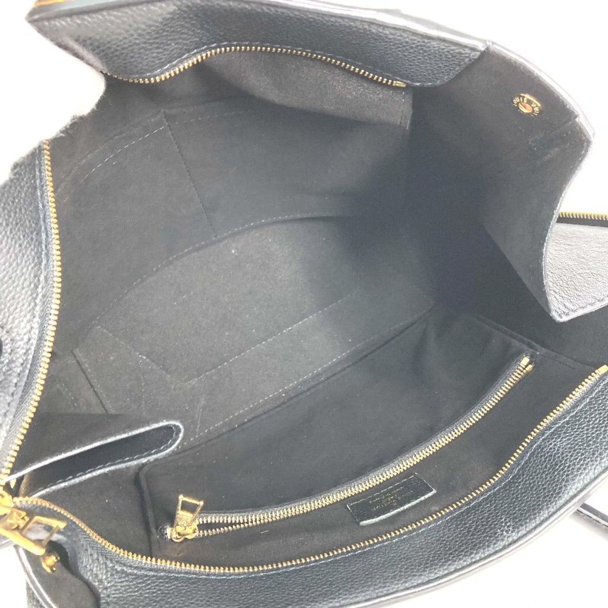 Louis Vuitton Black Noir Leather Handbag Shoulder Bag Tote Bag (Pre-Owned)