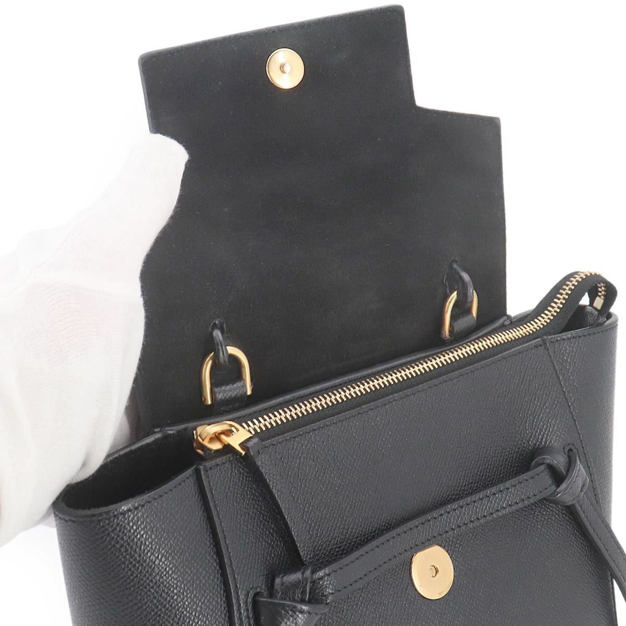 Celine Black Leather Fanny Pack Handbag (Pre-Owned)