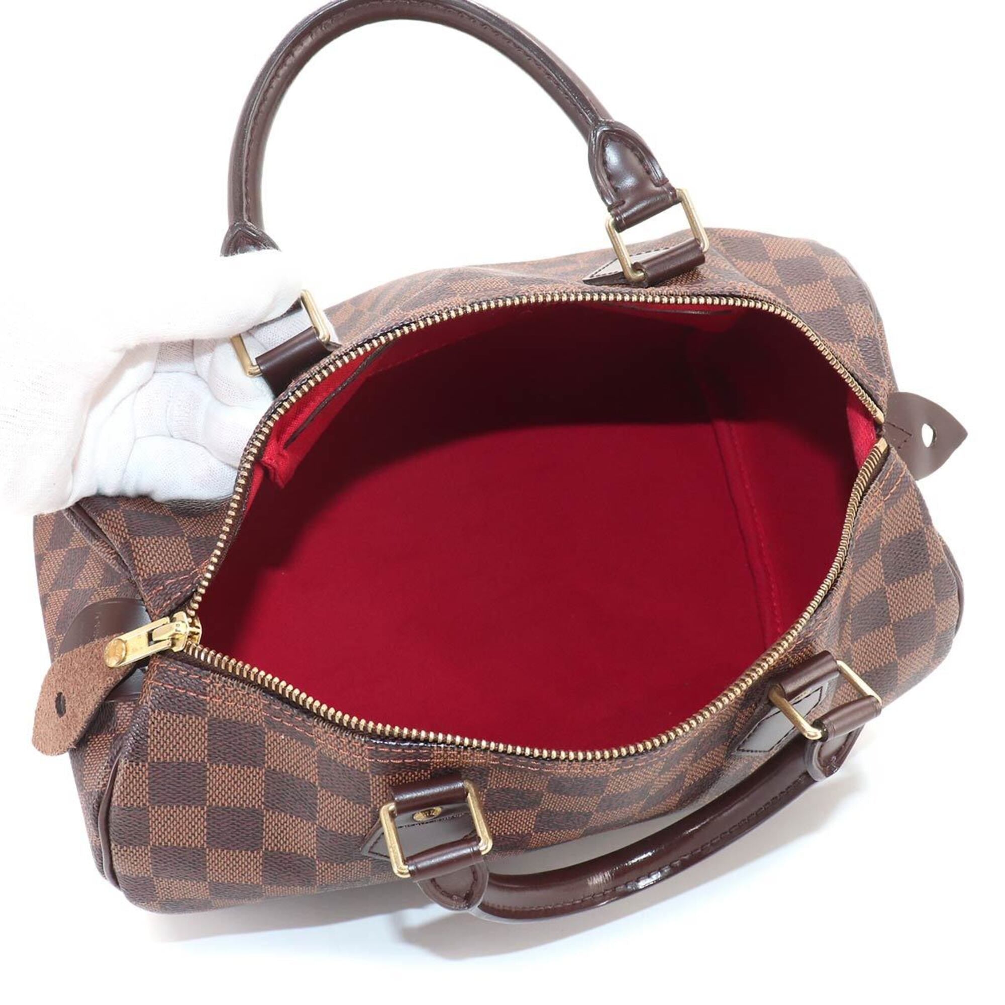 Louis Vuitton Brown Damier Canvas Ebene Damier Canvas Boston Bag Handbag (Pre-Owned)