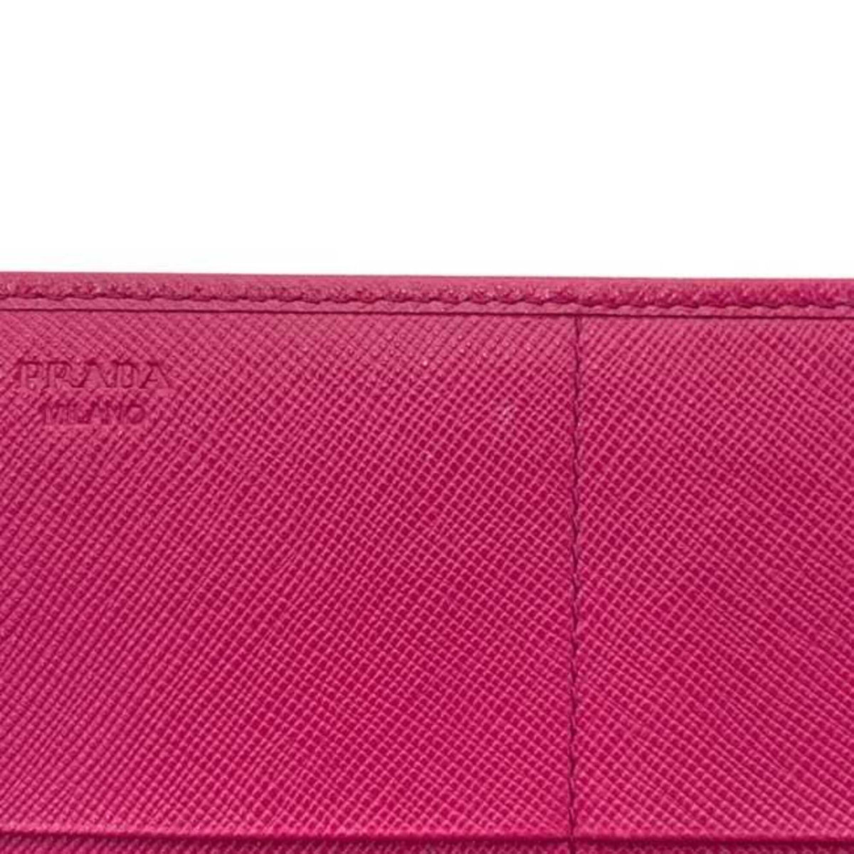 Prada Fuxia Pink Nylon Leather Long Wallet (Bi-Fold) (Pre-Owned)