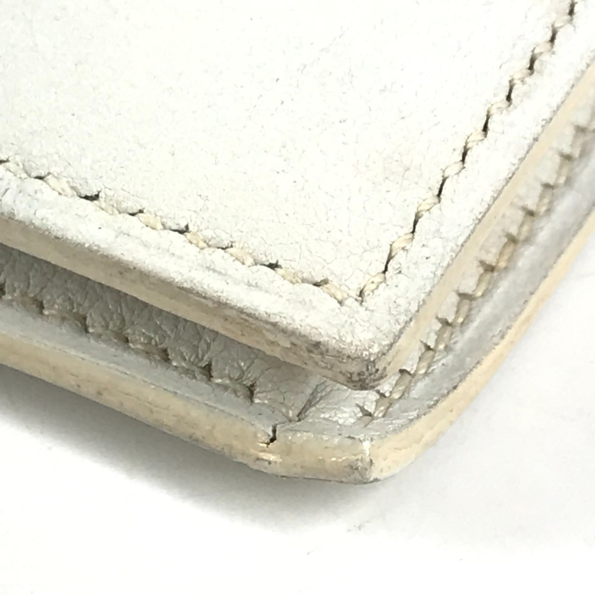Hermes Navy White Leather Clutch Bag Pouch (Pre-Owned)