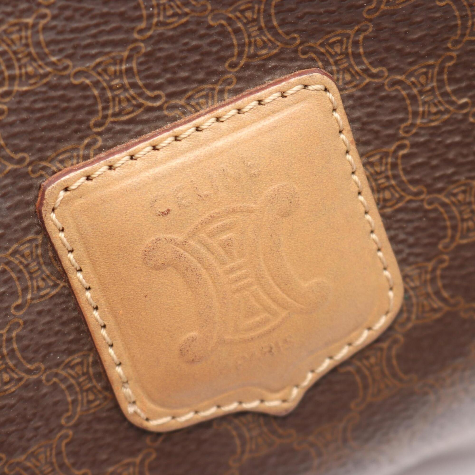 Celine Beige Brown Coated Canvas Pvc Leather Handbag (Pre-Owned)