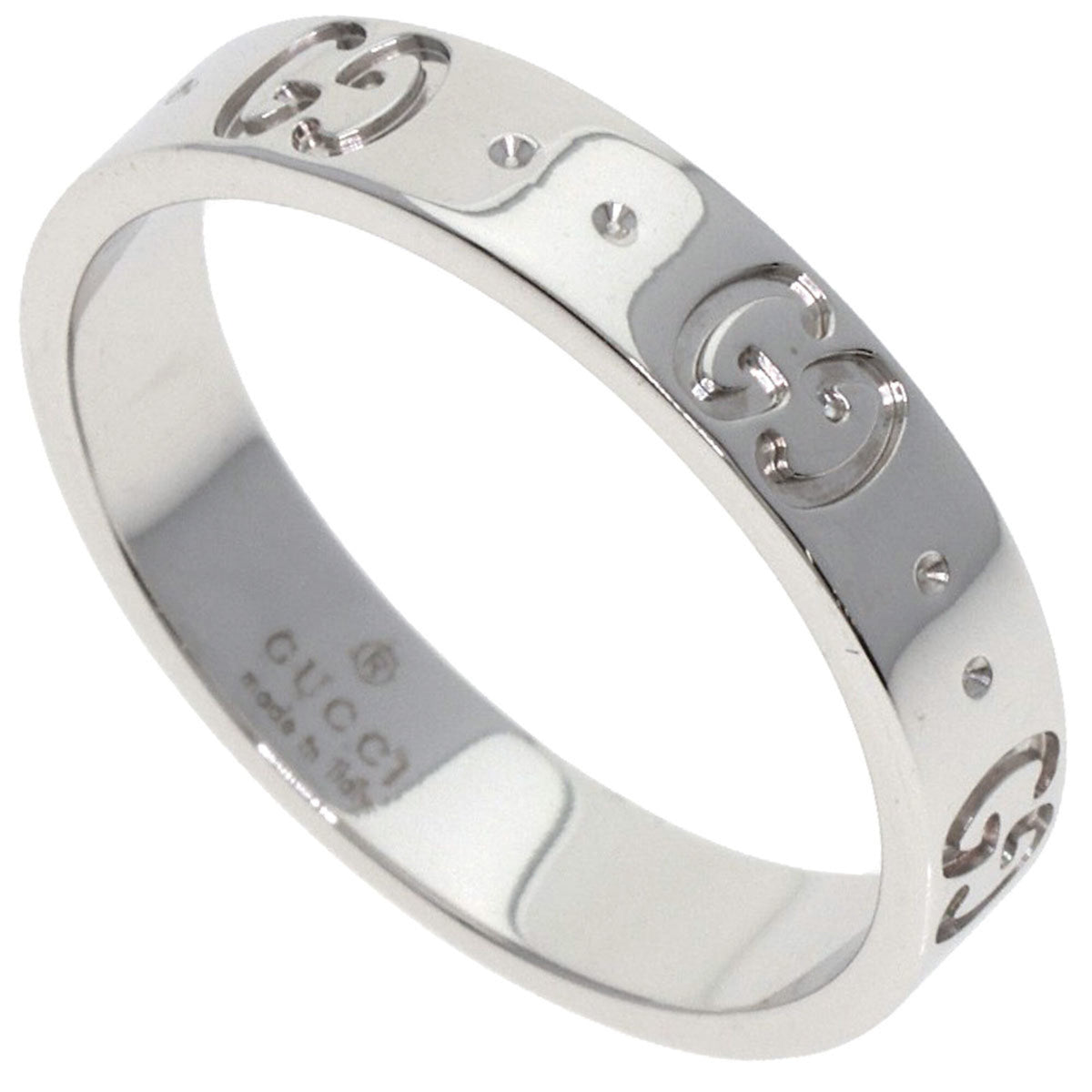 Gucci Icon White Gold (18K) Band Ring (Pre-Owned)