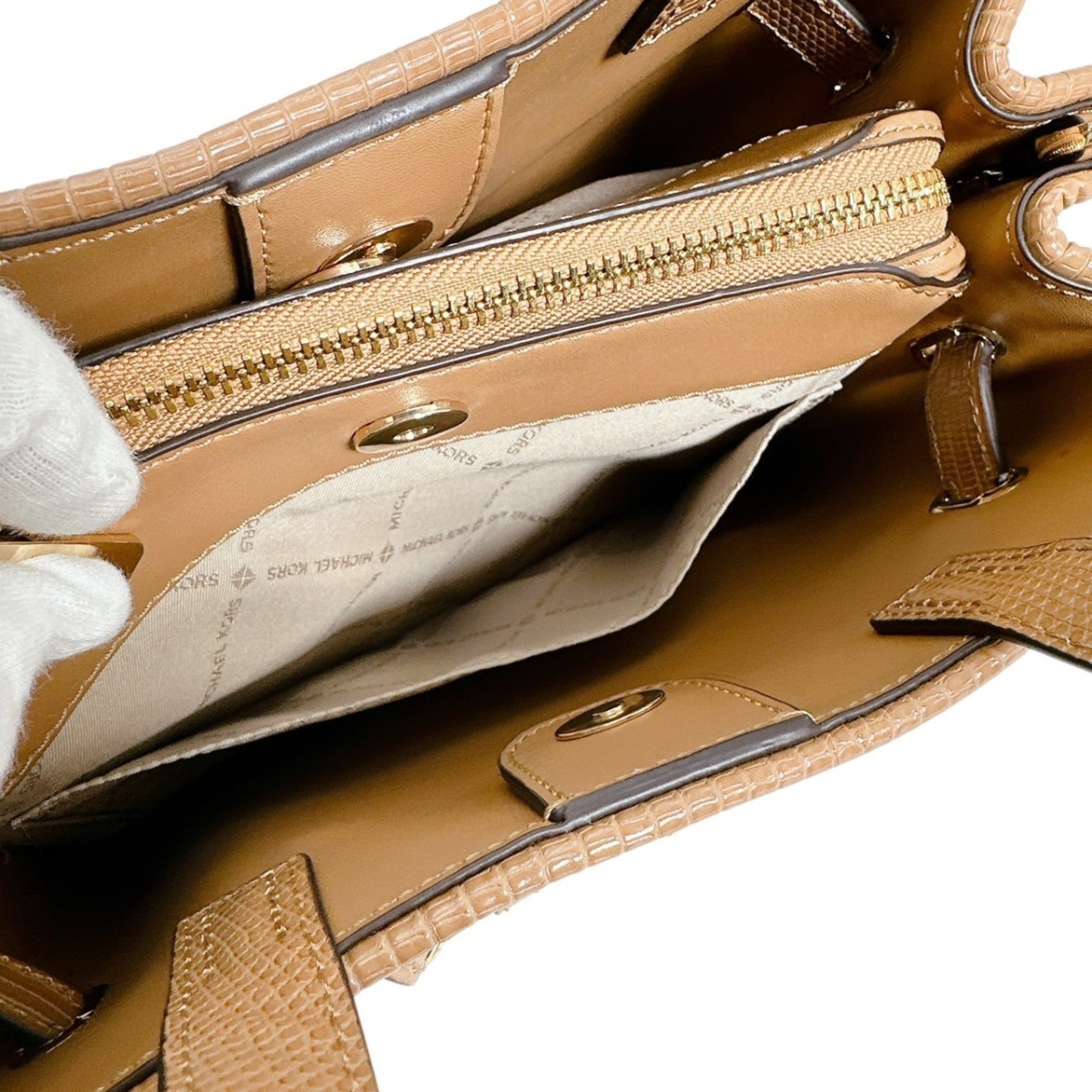 Michael Kors Brown Elastane Handbag Shoulder Bag (Pre-Owned)