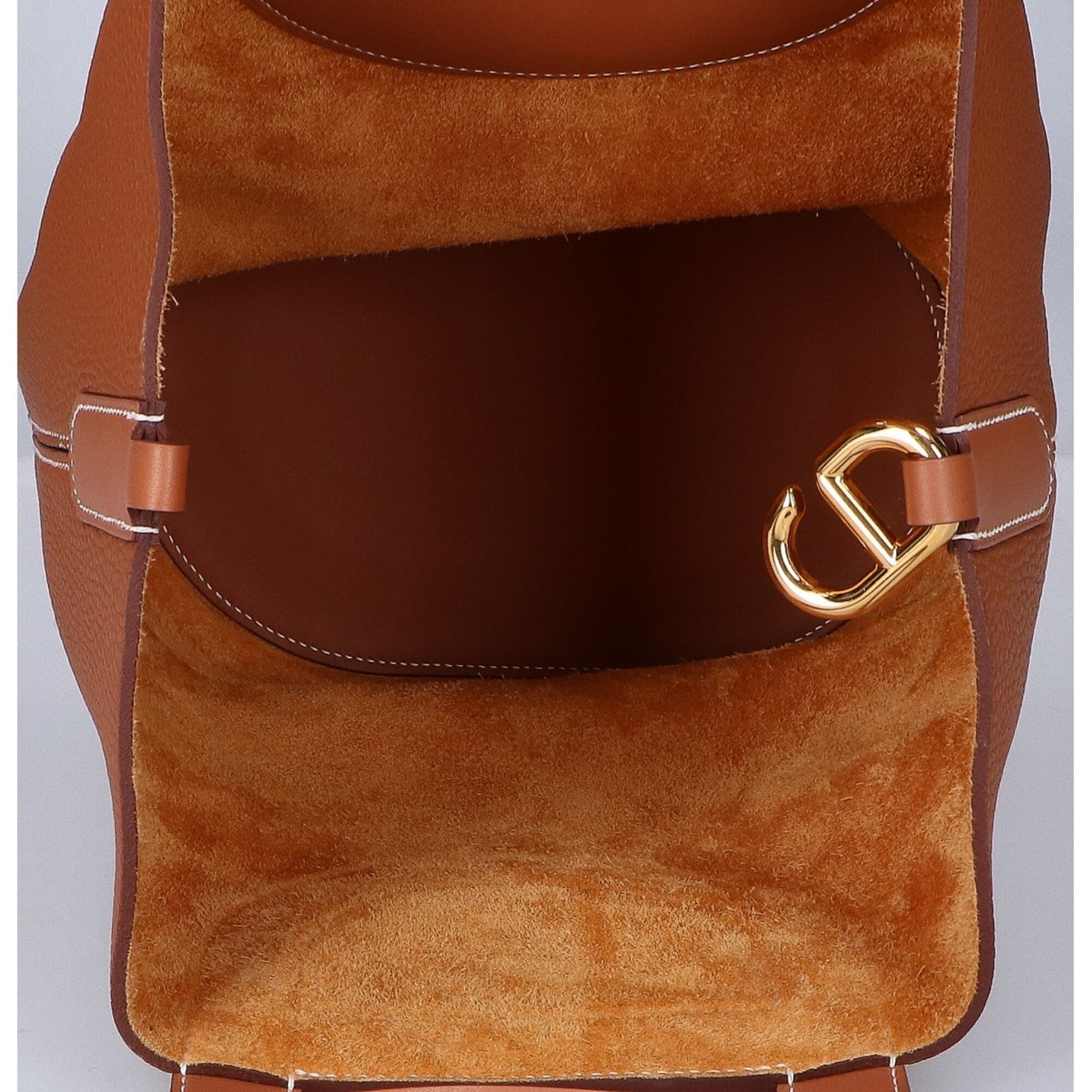 Hermes Gold Taurillon Clemence Leather Handbag (Pre-Owned)