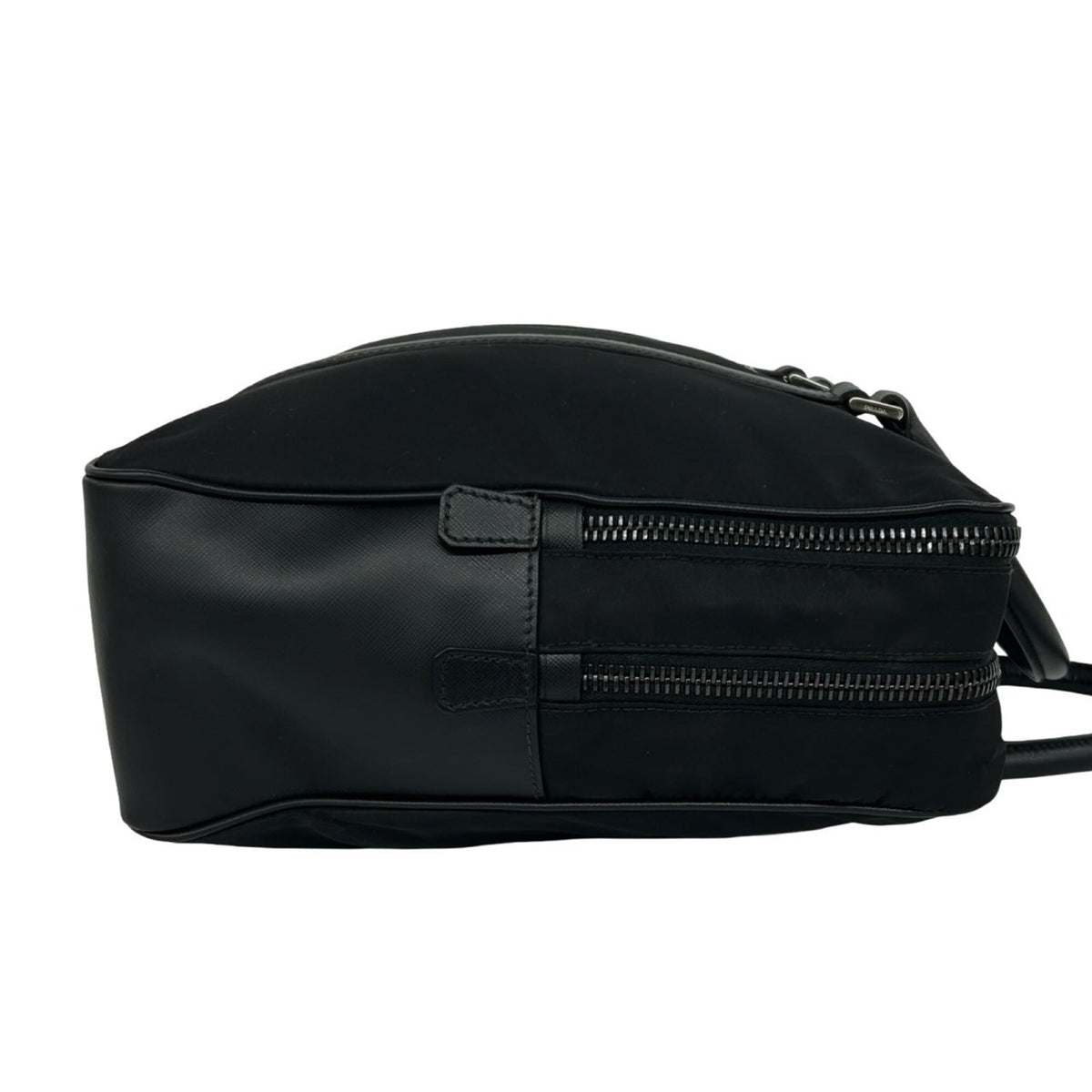 Prada Black Nylon Leather Briefcase (Pre-Owned)