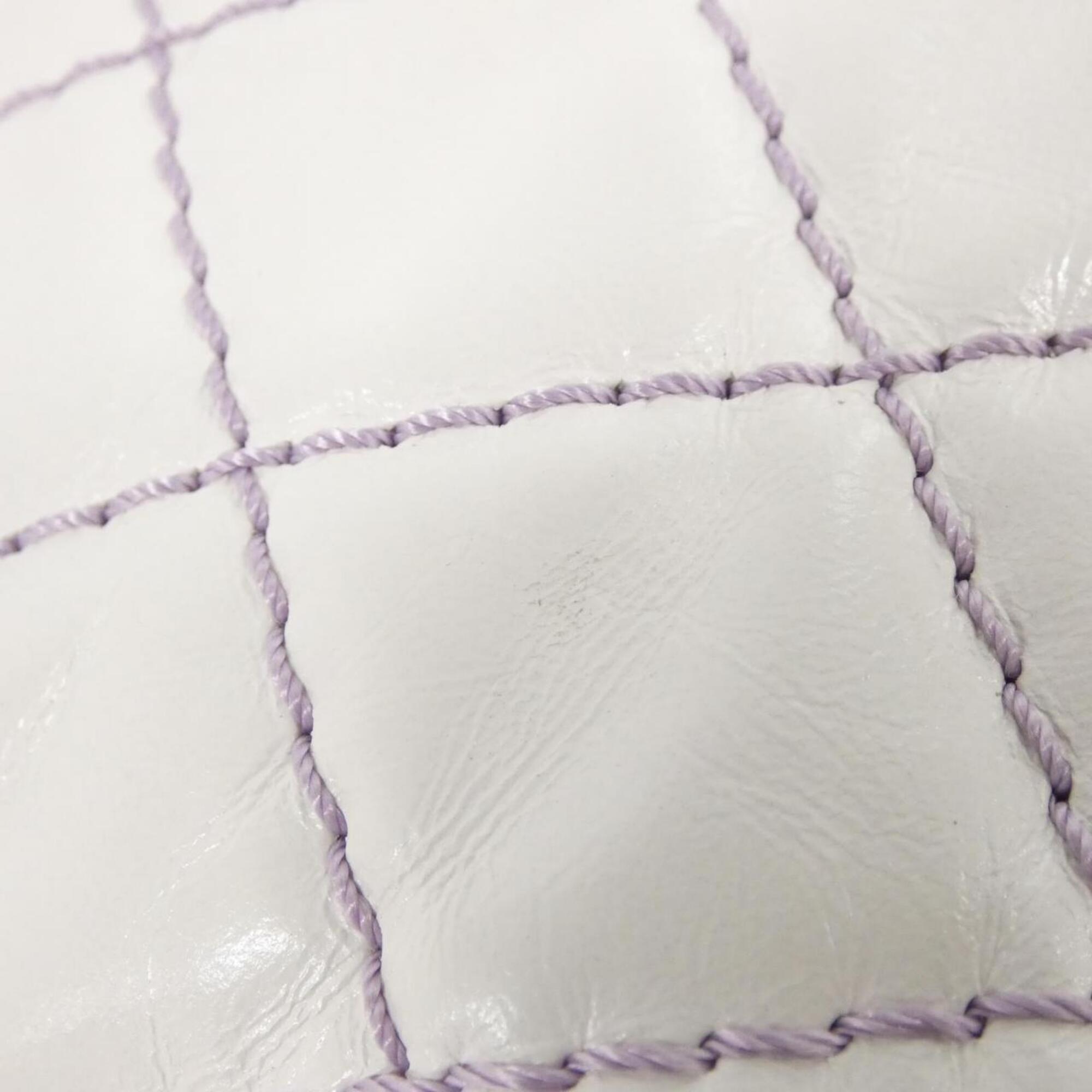 Chanel Purple White Leather Shoulder Bag (Pre-Owned)