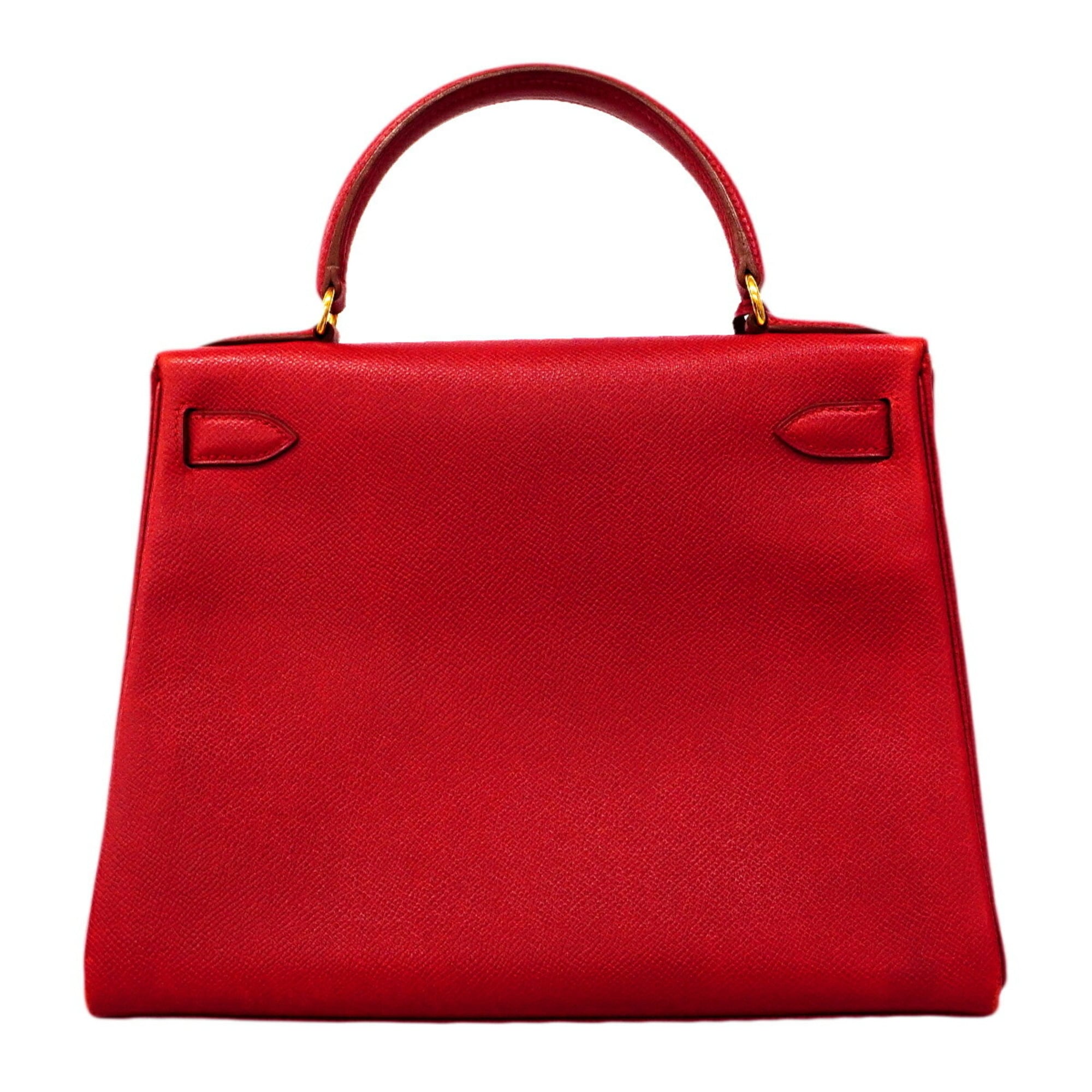 Hermes Rouge Vif Courchevel Leather Handbag (Pre-Owned)
