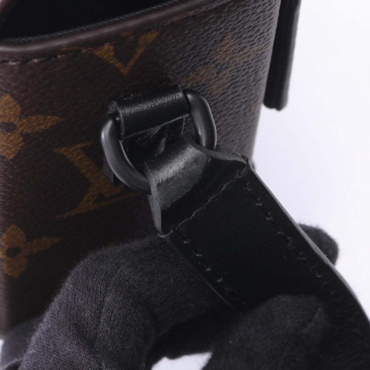 Louis Vuitton Black Brown Pvc Coated Canvas Leather Handbag Shoulder Bag (Pre-Owned)