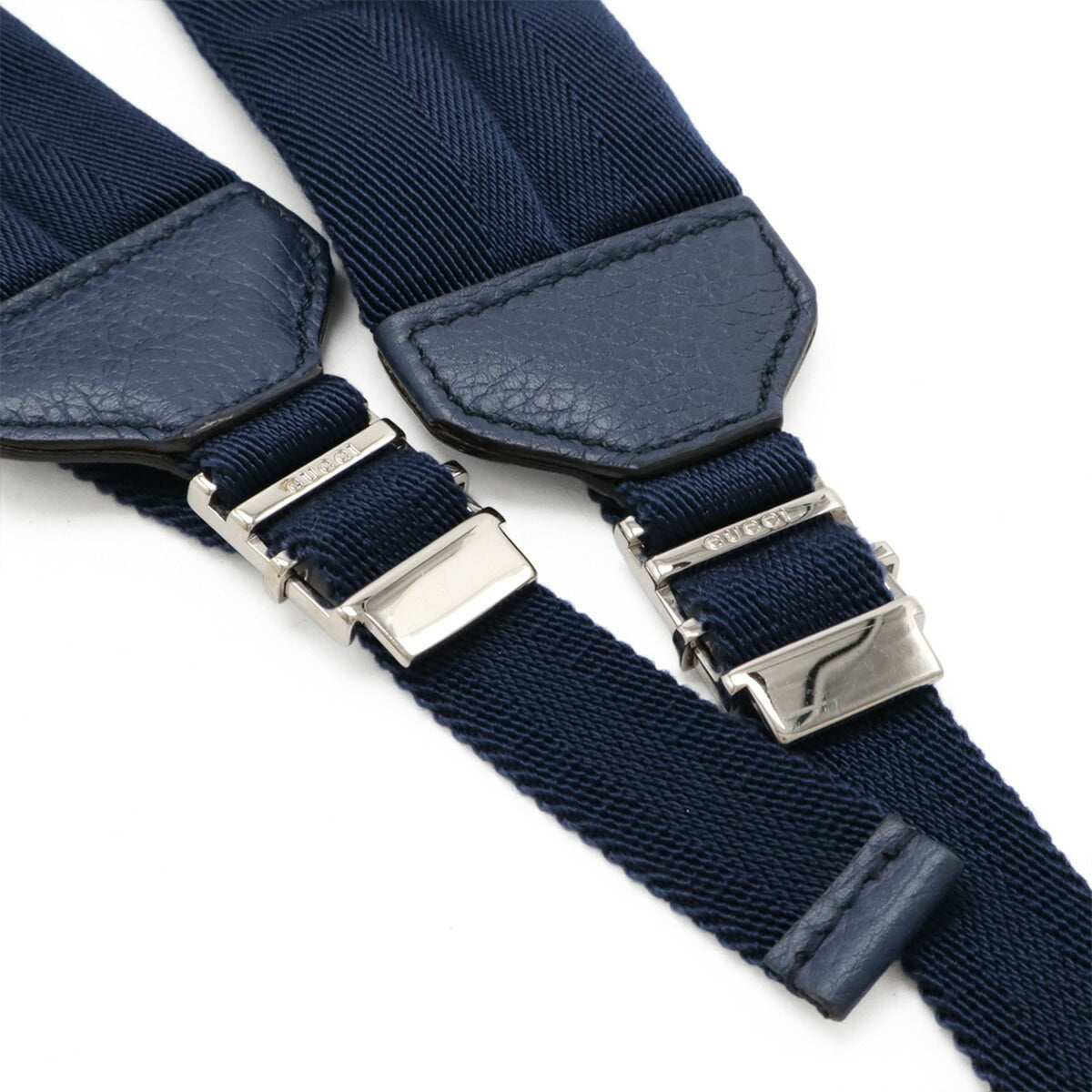 Gucci Navy Nylon Leather Backpack (Pre-Owned)