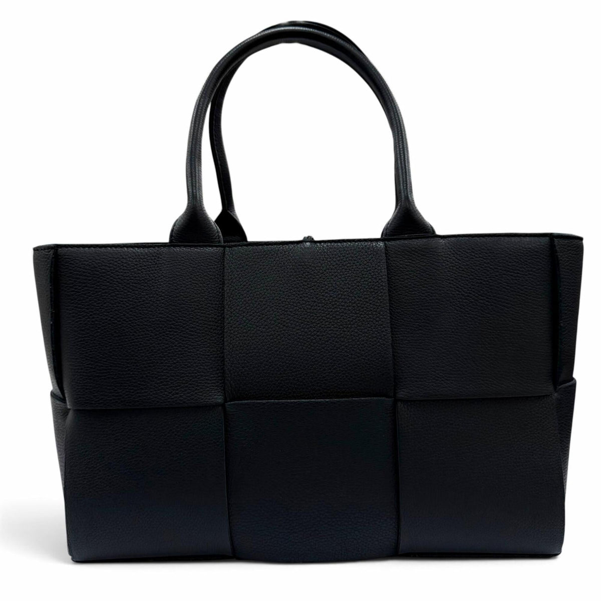 Bottega Veneta Black Leather Handbag Pouch Tote Bag (Pre-Owned)