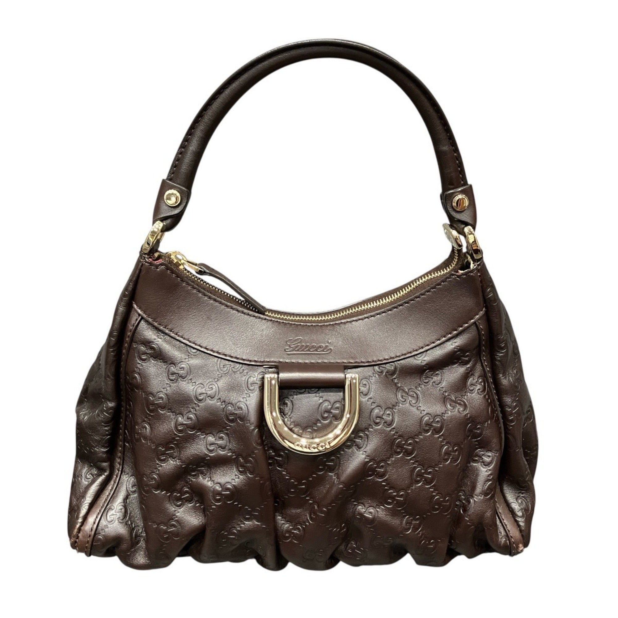 Gucci Chocolate Dark Brown Leather Handbag (Pre-Owned)