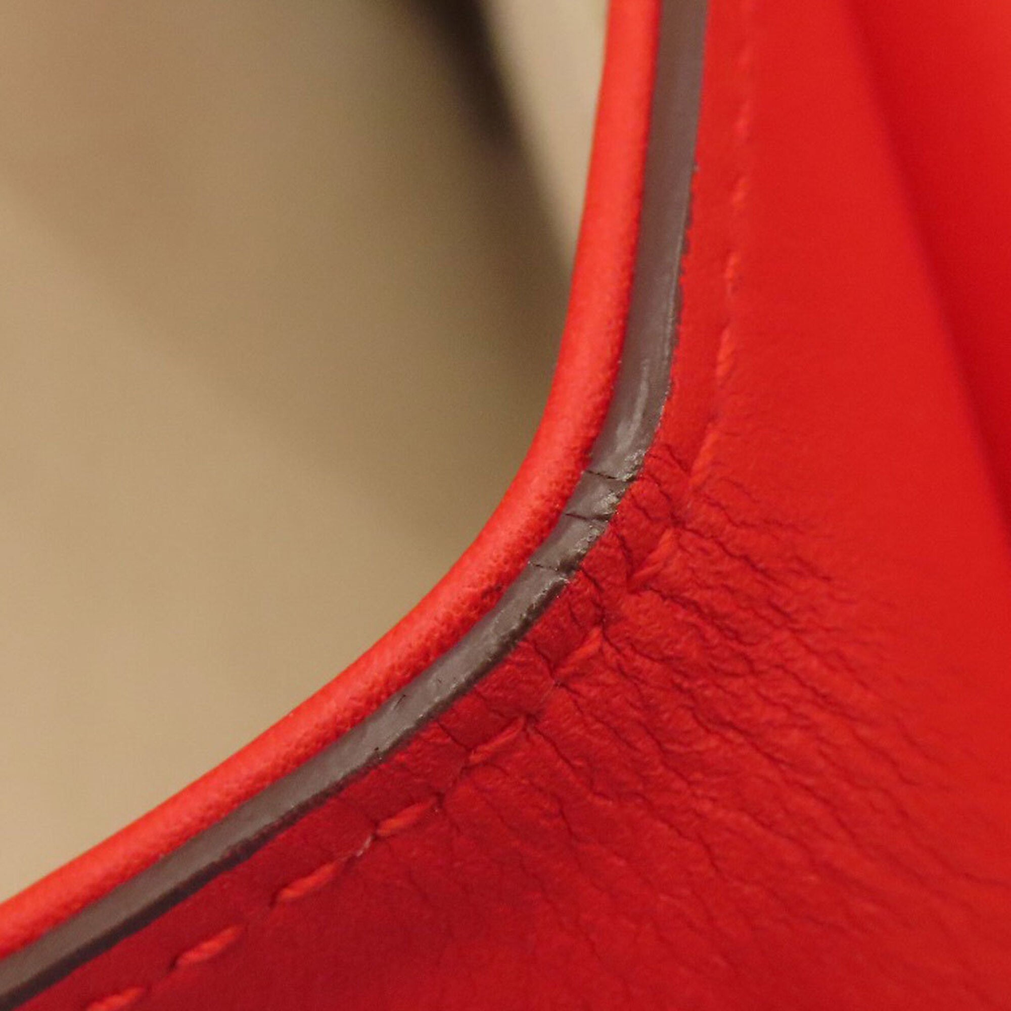 Salvatore Ferragamo Gancini Red Color Leather Tote Bag (Pre-Owned)
