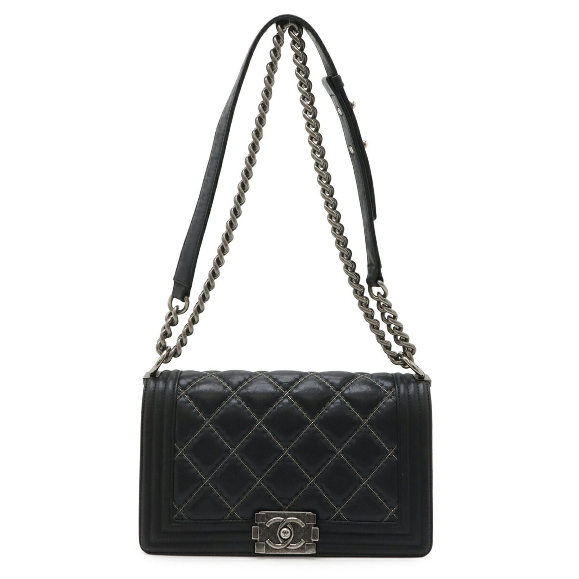 Chanel Black Leather Shoulder Bag (Pre-Owned)