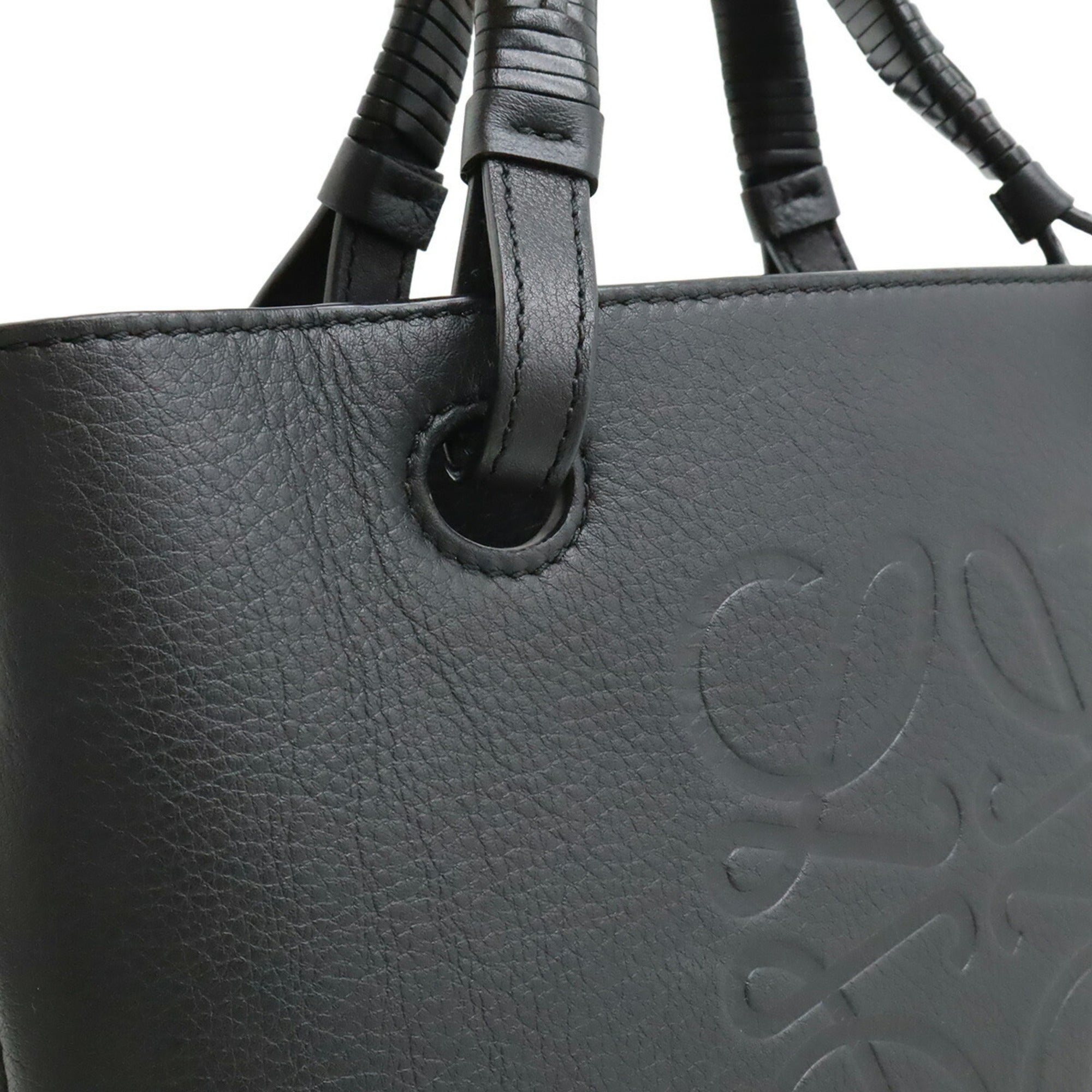 Loewe Black Leather Handbag Shoulder Bag Tote Bag (Pre-Owned)