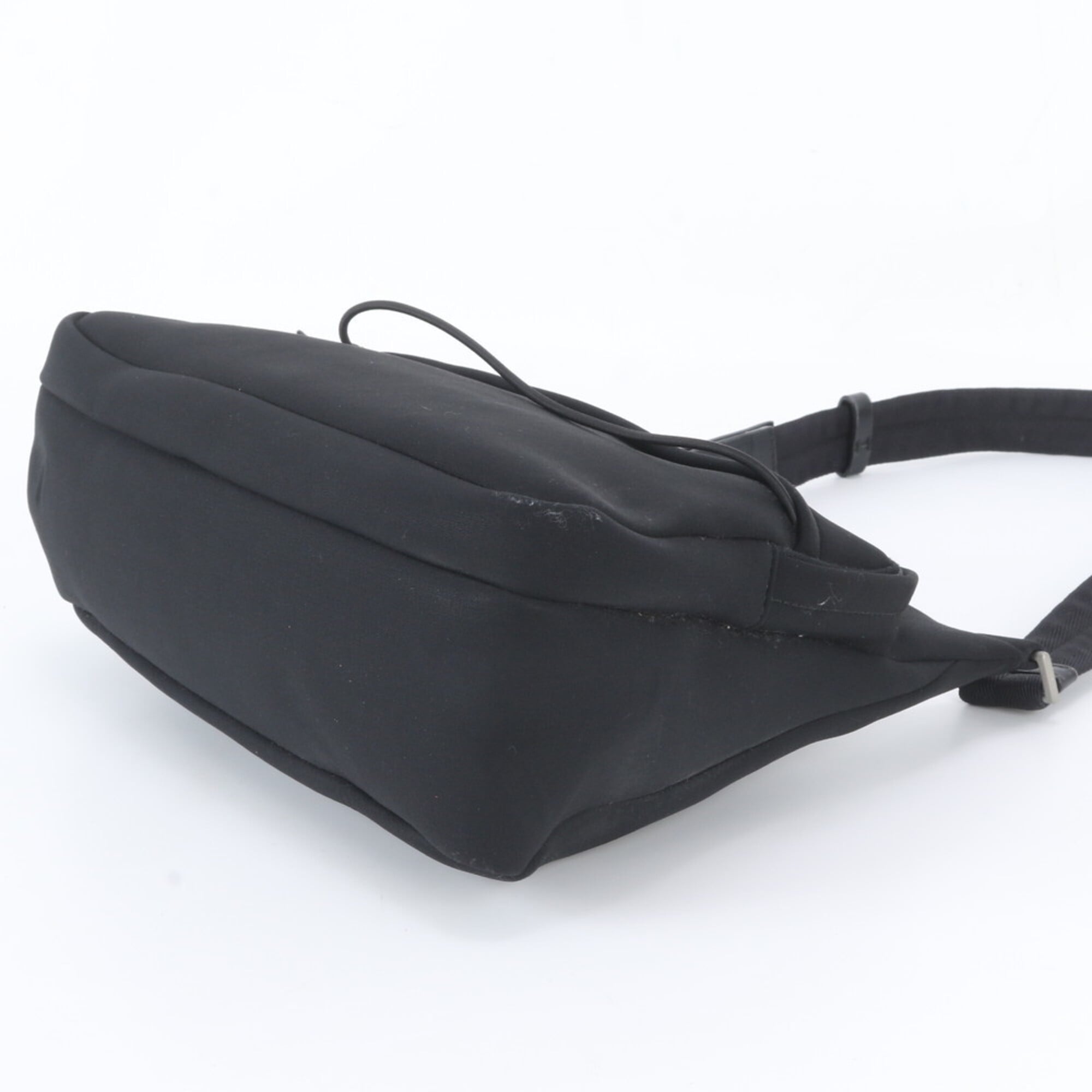 Prada Black Nylon Leather Messenger Bag Shoulder Bag (Pre-Owned)