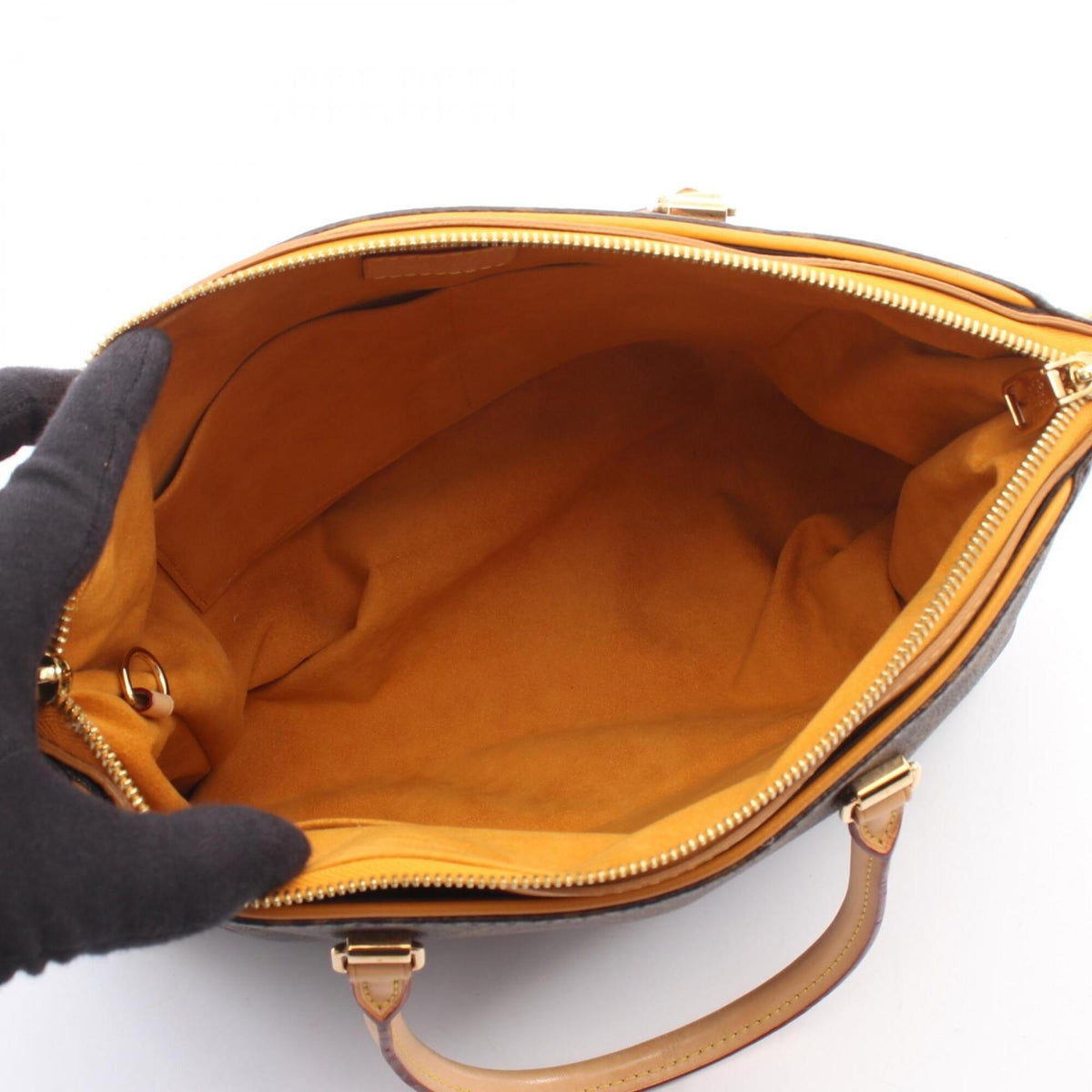 Louis Vuitton Brown Monogram Saffron Yellow Coated Canvas Leather Handbag (Pre-Owned)