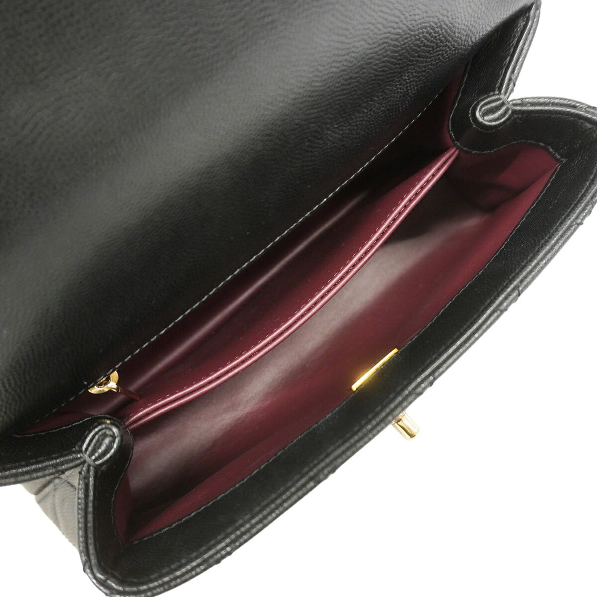 Chanel Black Grained Calfskin Handbag (Pre-Owned)