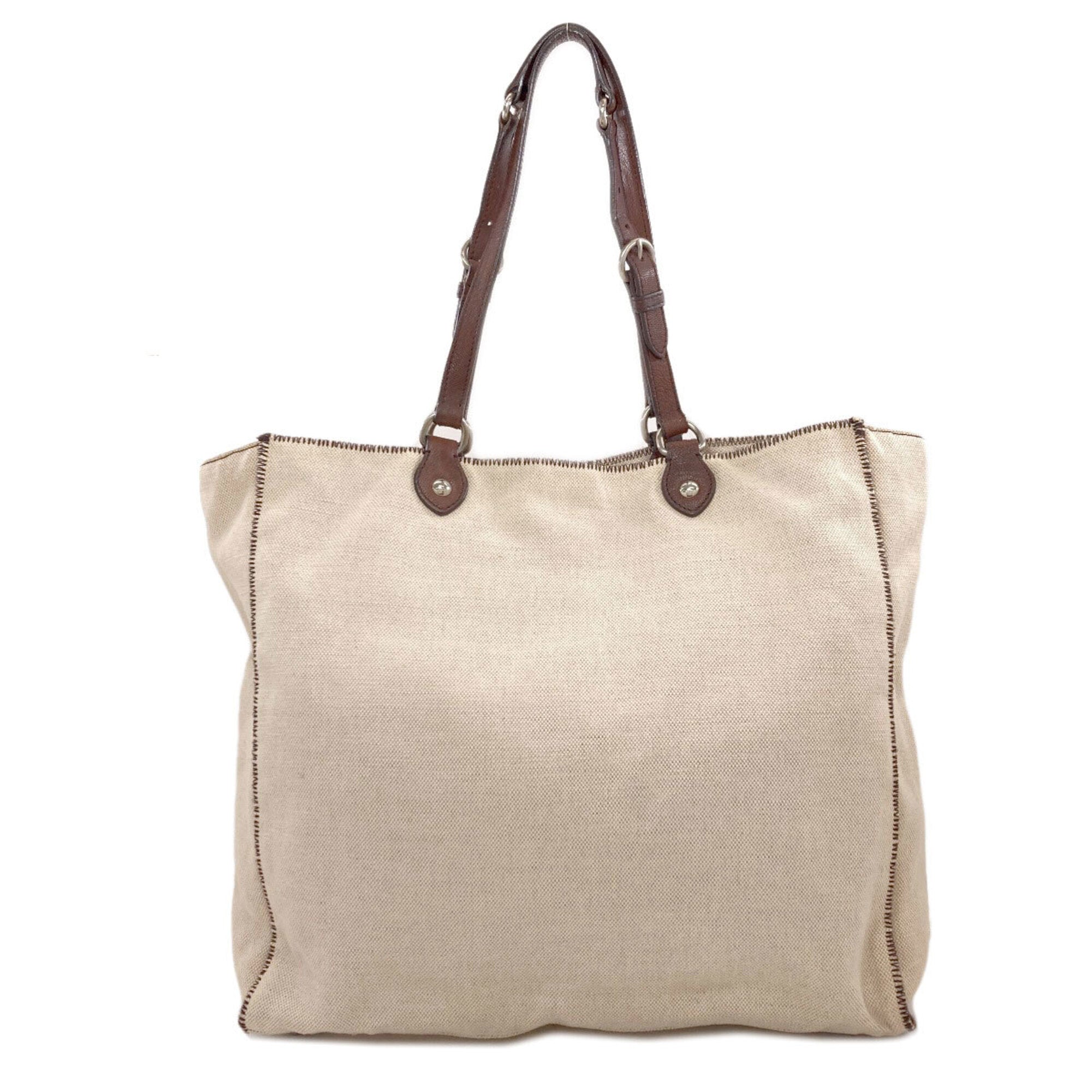Miu Miu Beige Canvas Tote Bag (Pre-Owned)