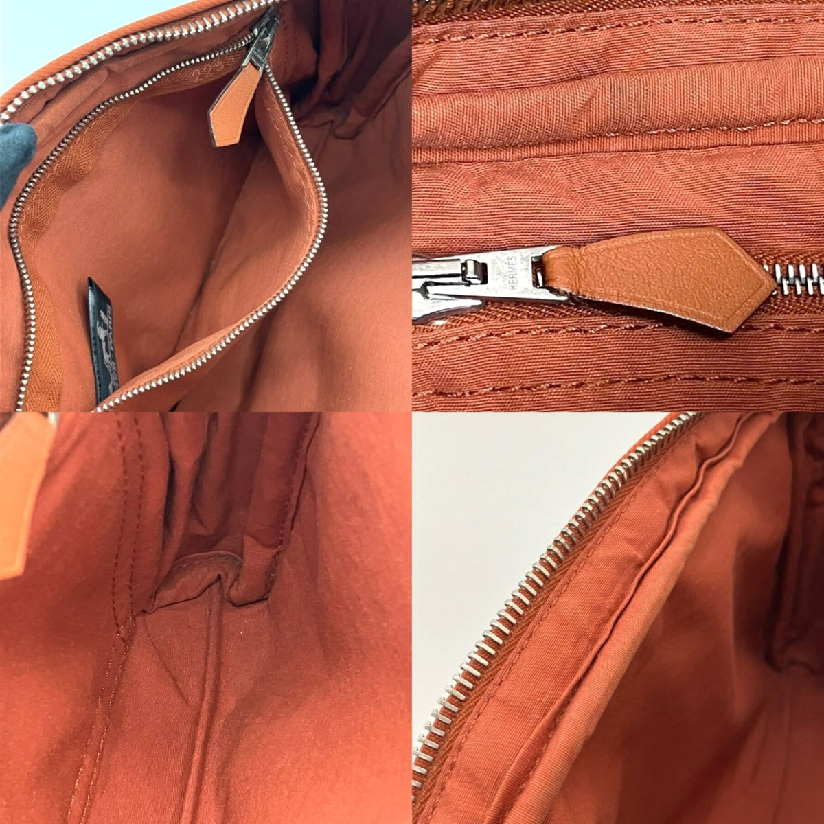 Hermes Acapulco Orange Toile Chevron Leather Fanny Pack Pochette (Pre-Owned)
