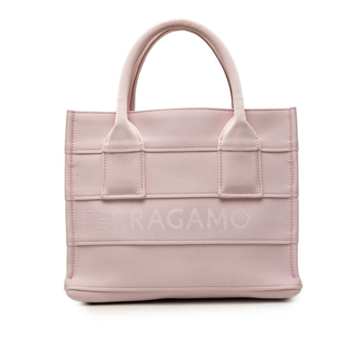 Salvatore Ferragamo Pink Fabric Handbag Tote Bag (Pre-Owned)
