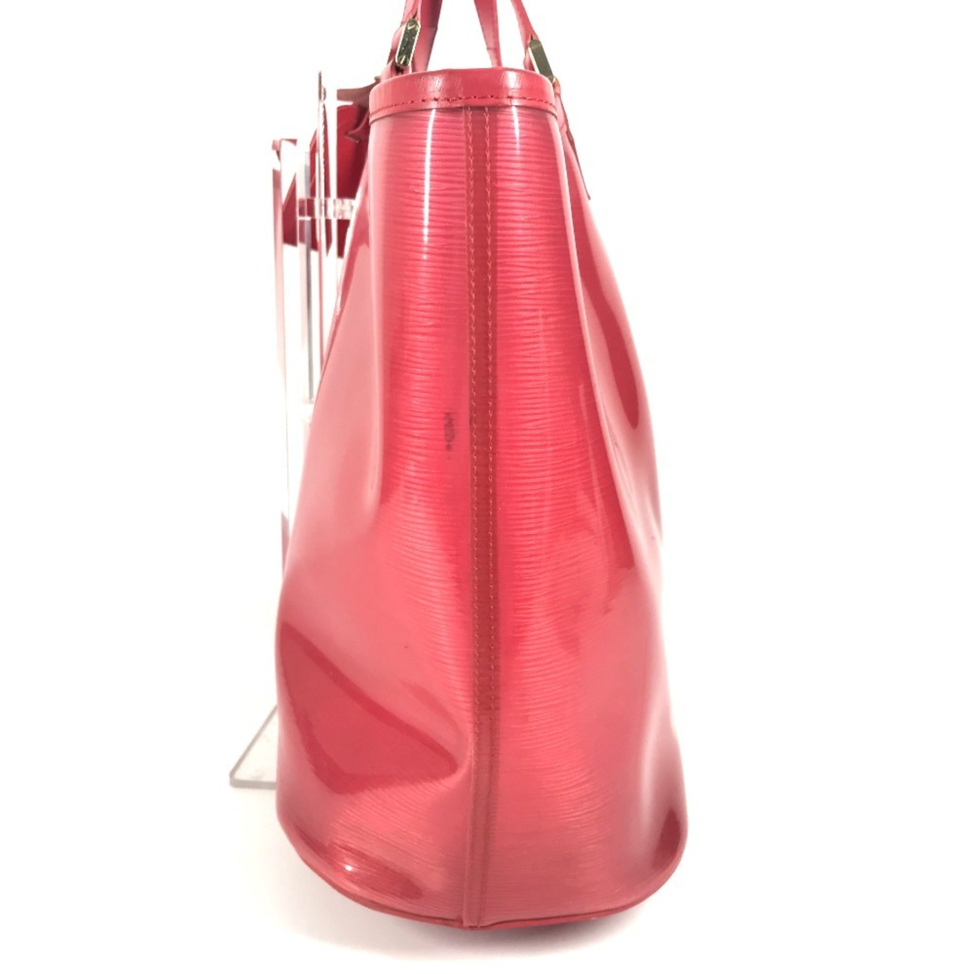 Louis Vuitton Red Color Vinyl Leather Handbag Tote Bag (Pre-Owned)