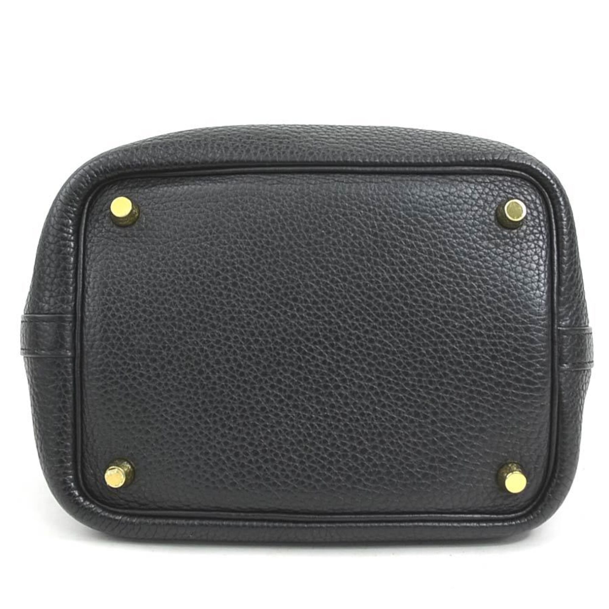 Hermes Black Taurillon Clemence Leather Handbag (Pre-Owned)