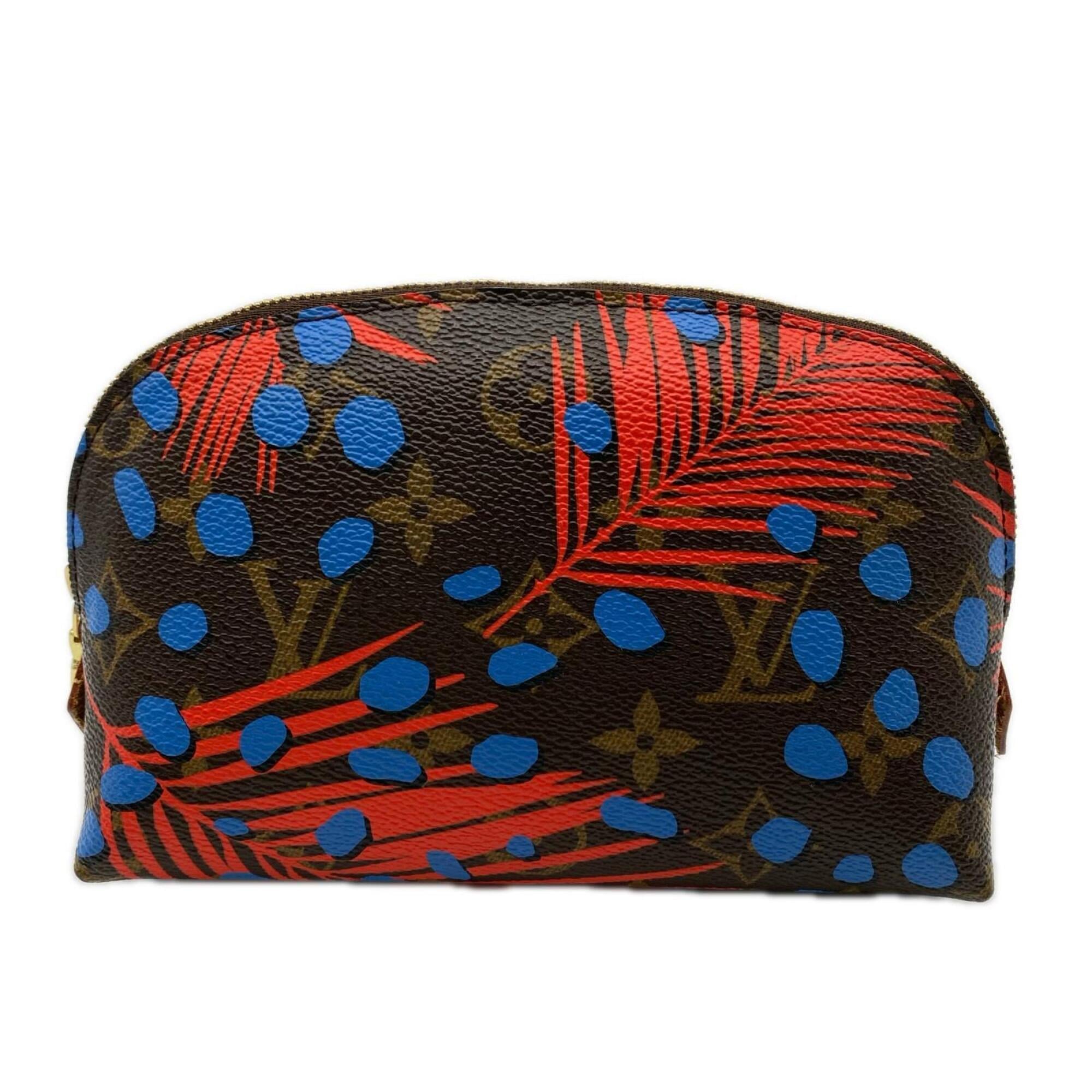 Louis Vuitton Brown Multi-Color Coated Canvas Leather Pochette Pouch (Pre-Owned)
