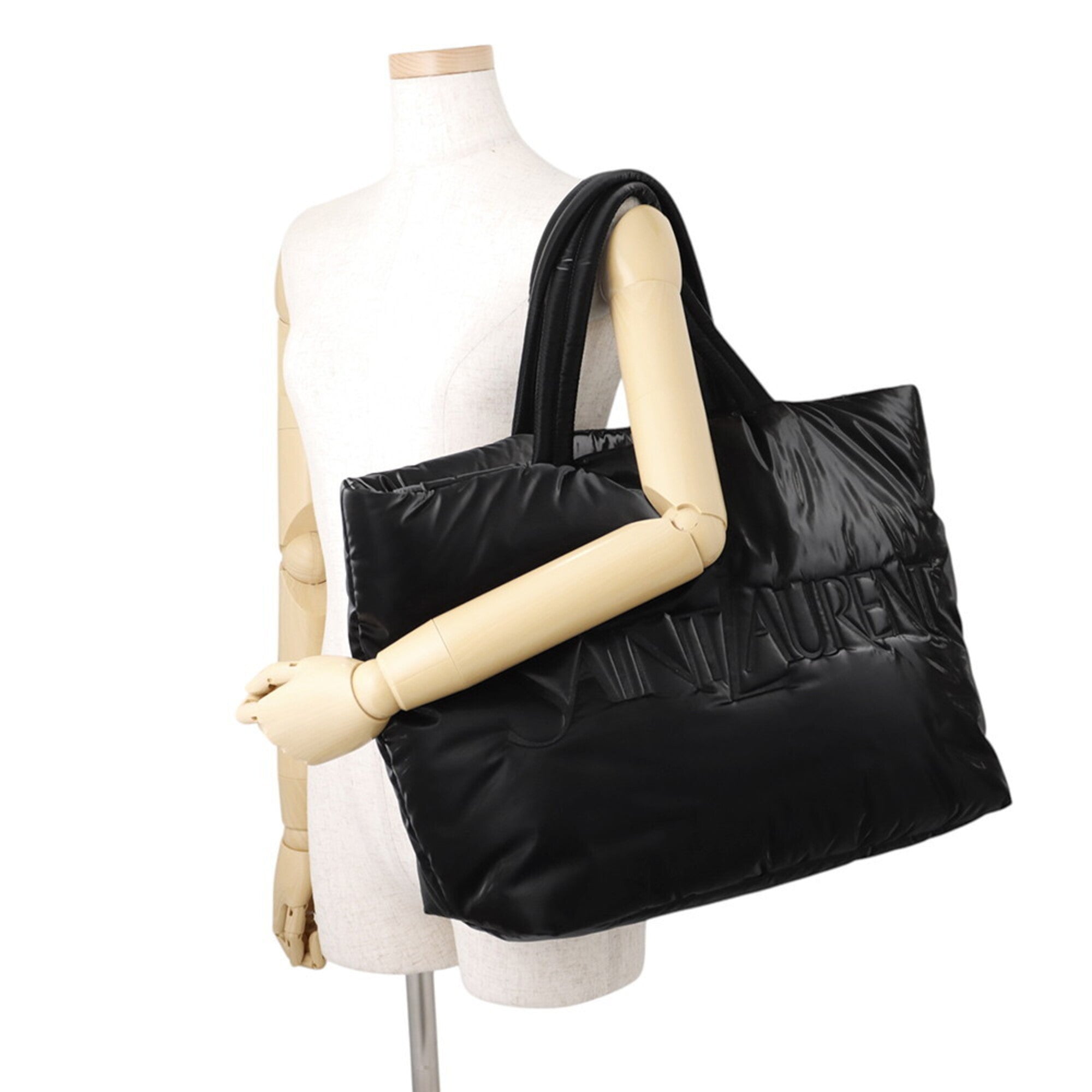 Yves Saint Laurent Black Nylon Handbag Tote Bag (Pre-Owned)