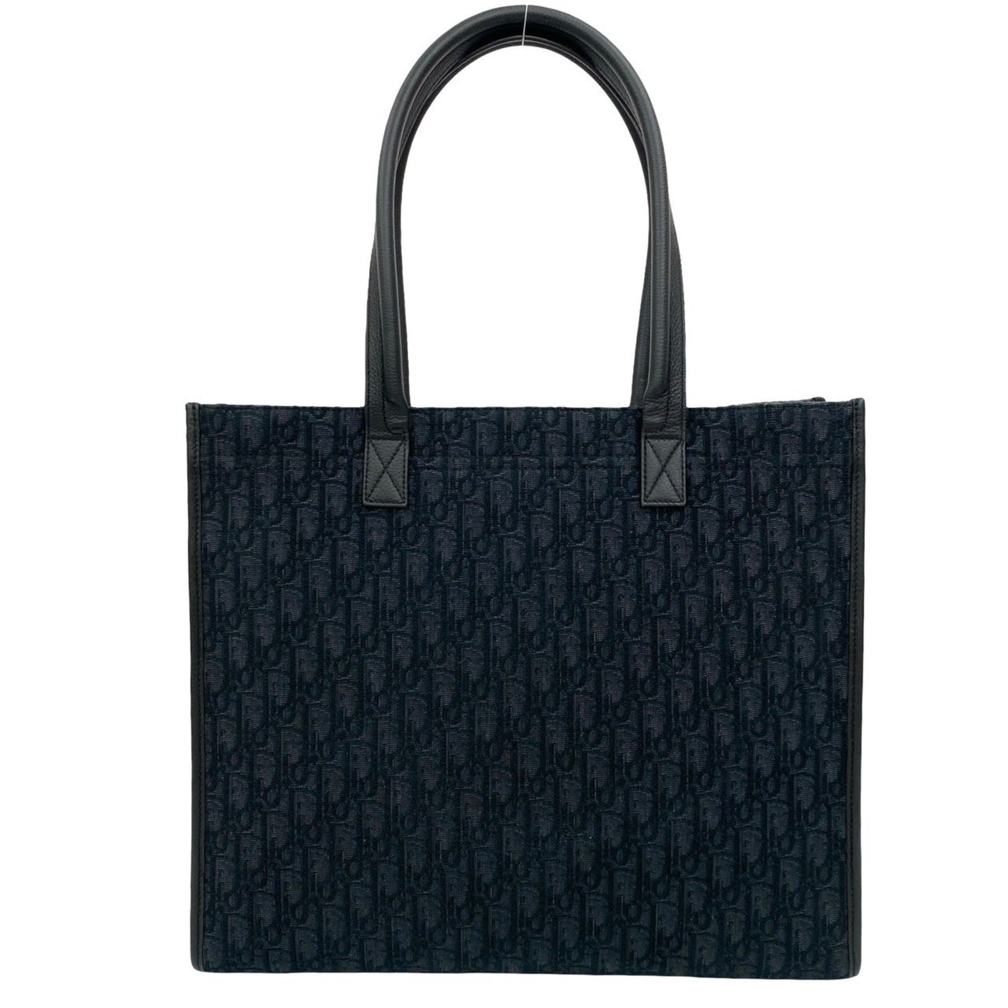 Christian Dior Black Canvas Leather Tote Bag (Pre-Owned)