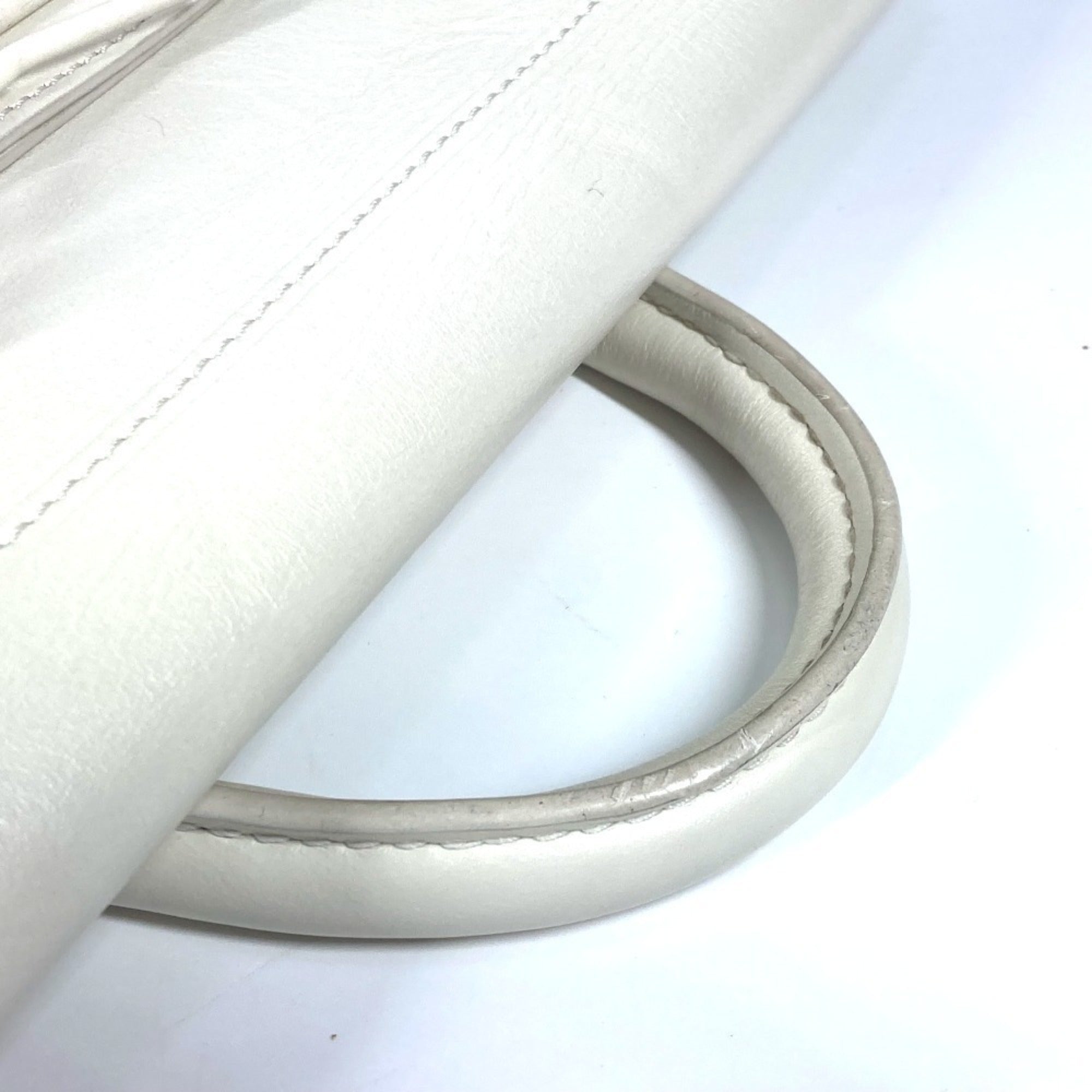 Louis Vuitton Blanc White Leather Handbag Shoulder Bag Tote Bag (Pre-Owned)