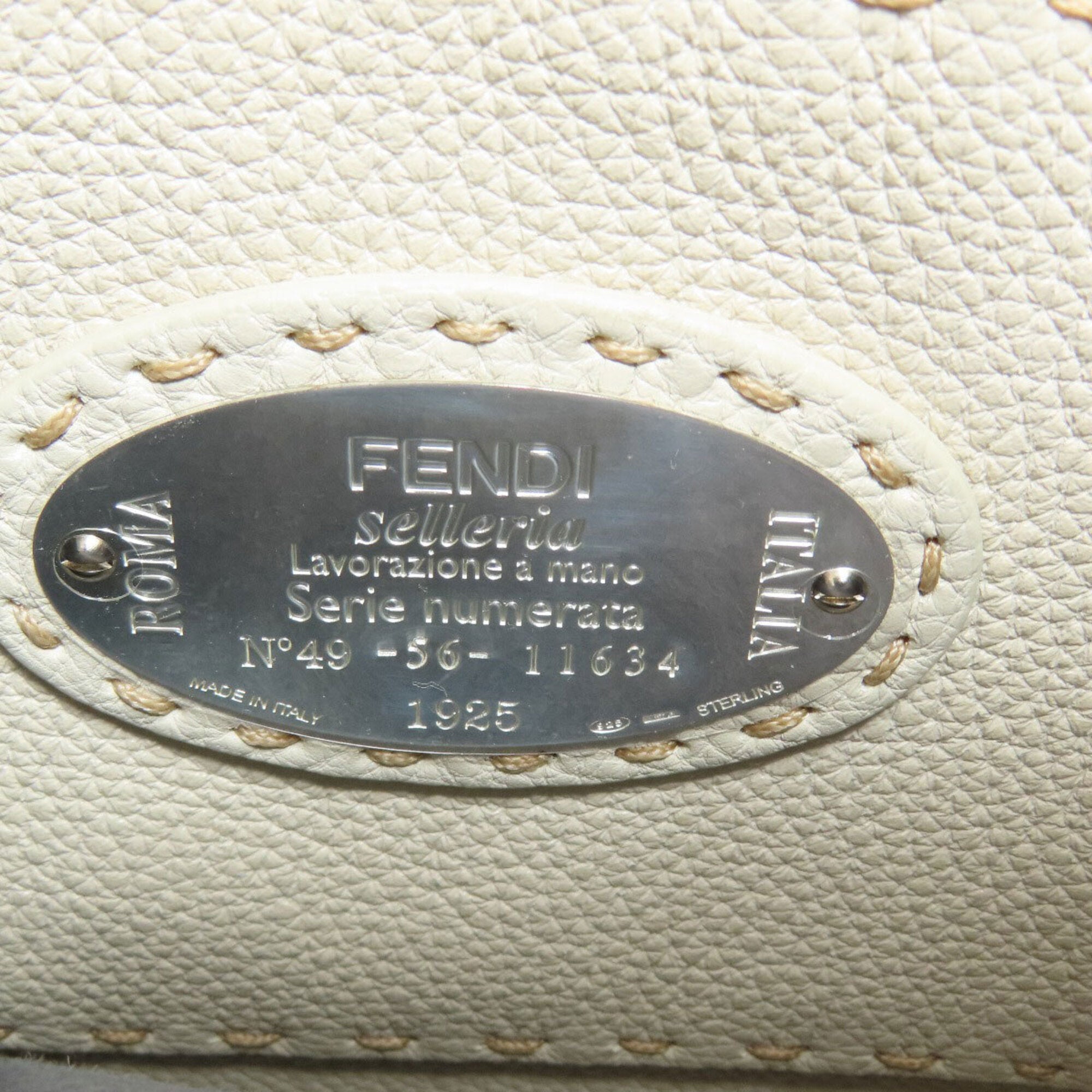 Fendi Peekaboo Gray Leather Handbag (Pre-Owned)