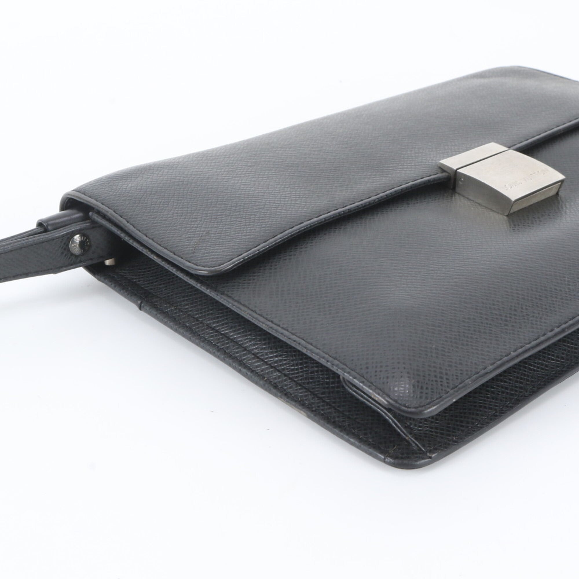 Louis Vuitton Ardoise Leather Clutch Bag Handbag Pouch (Pre-Owned)