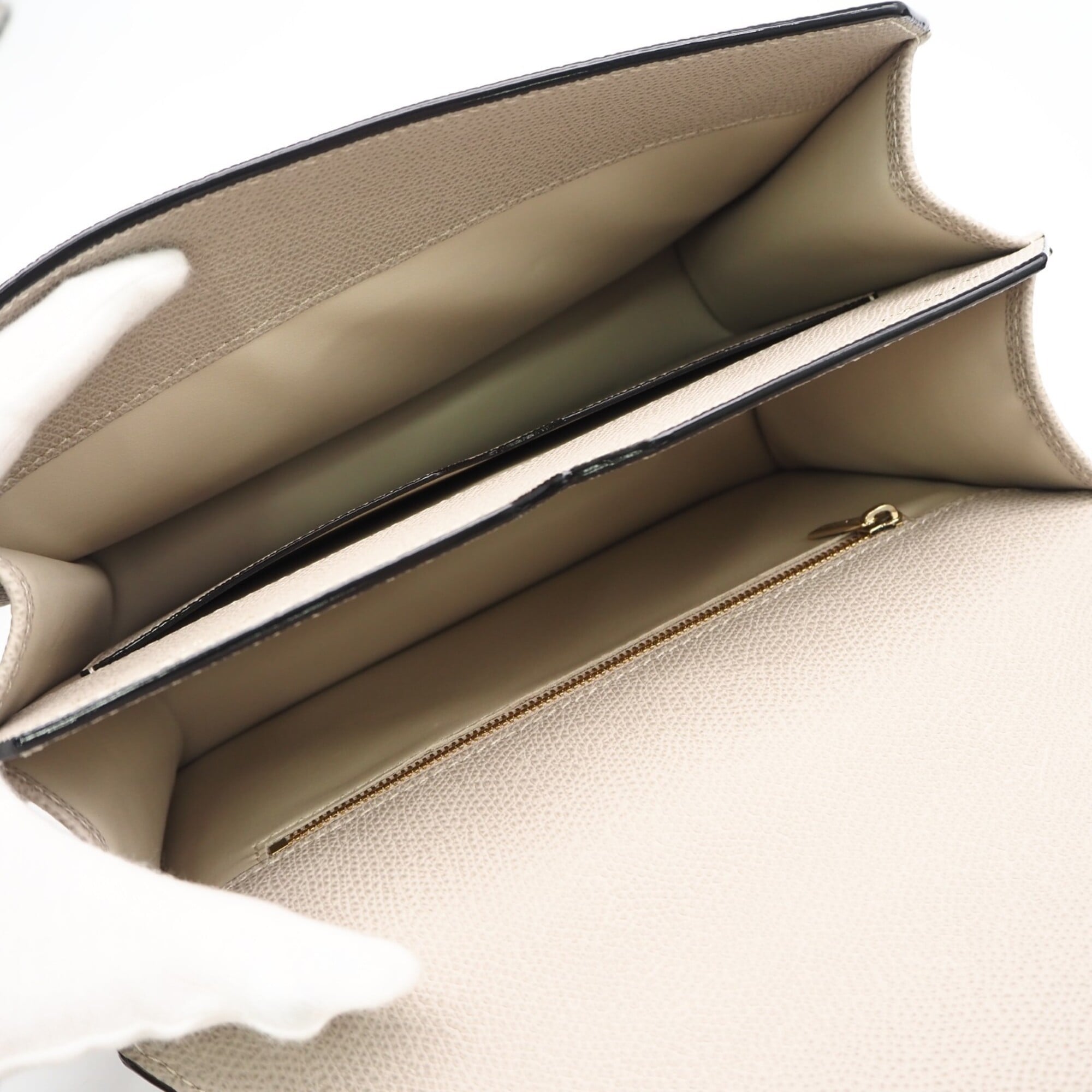 Valextra Beige Leather Shoulder Bag (Pre-Owned)