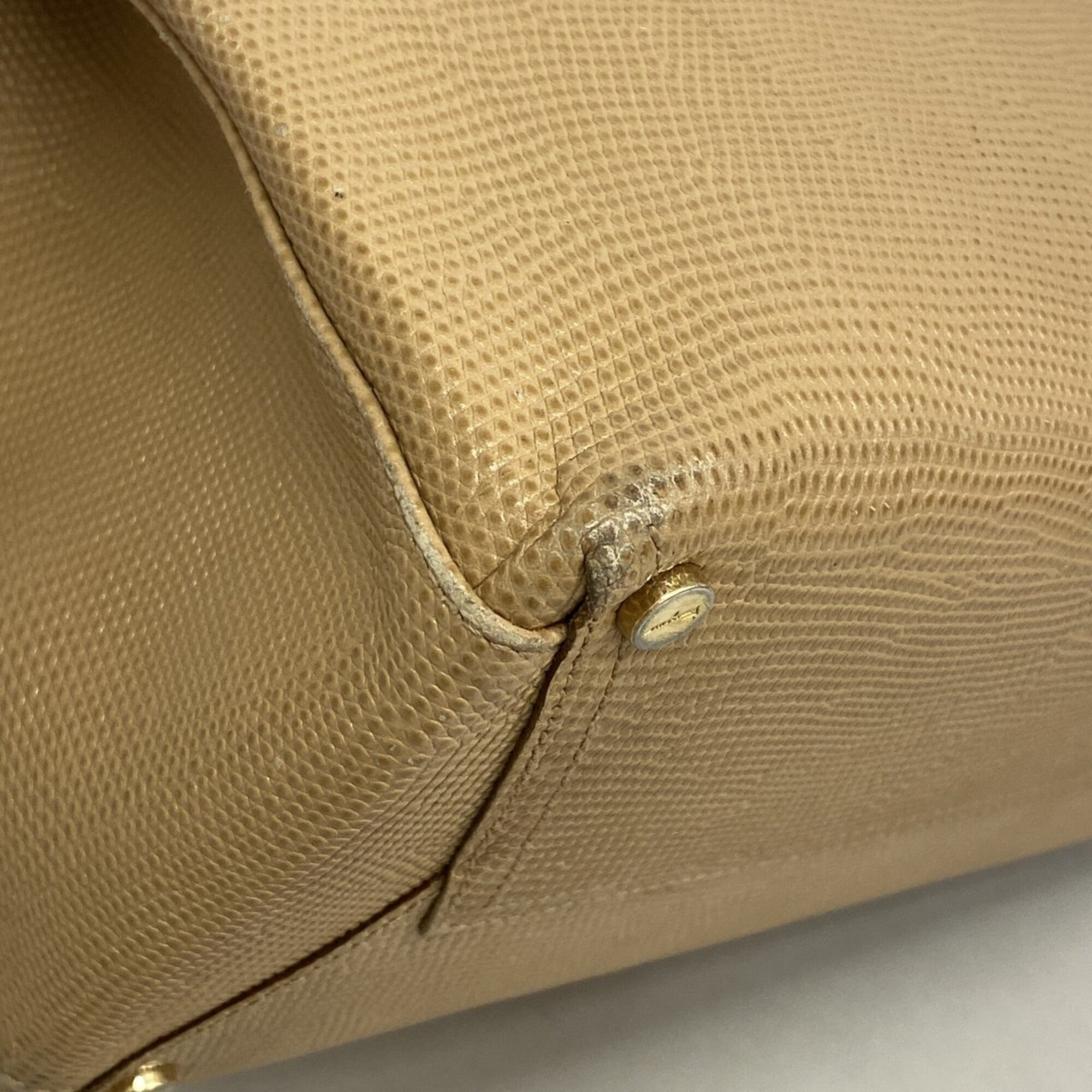 Salvatore Ferragamo Beige Leather Tote Bag (Pre-Owned)
