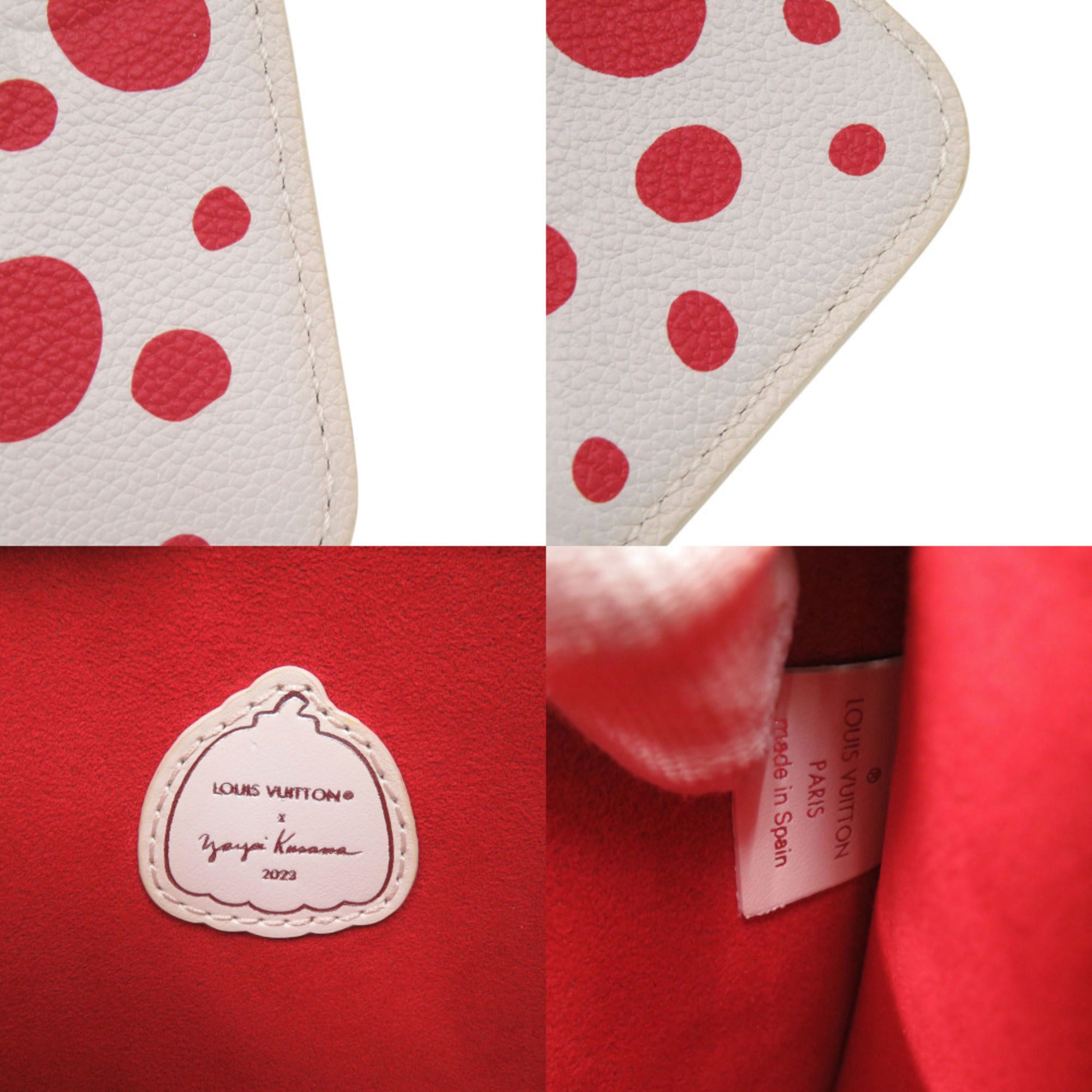 Louis Vuitton Red Color White Leather Pouch (Pre-Owned)